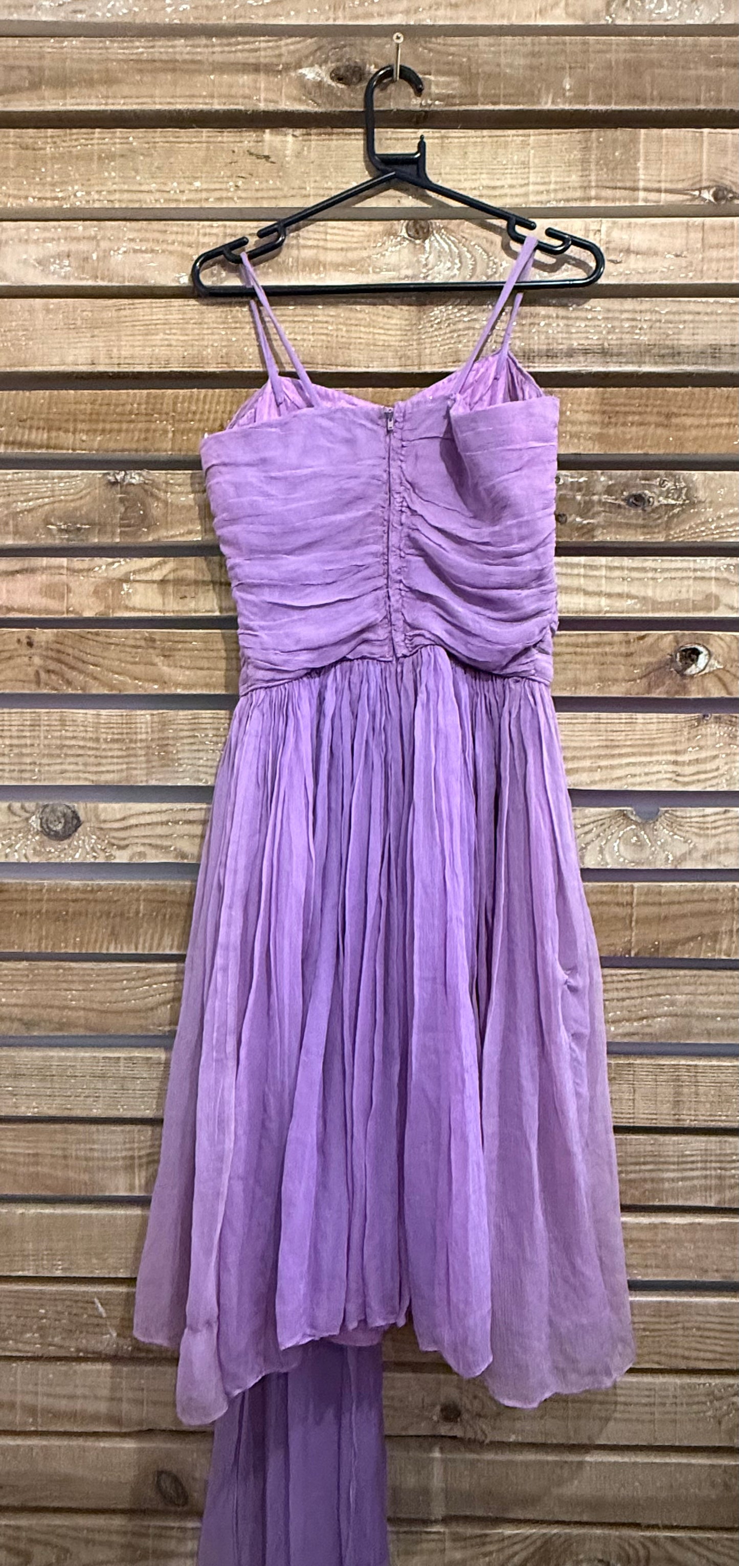 Vintage original 50s dress. Lilac silk crepe. Prom/ evening/ party
