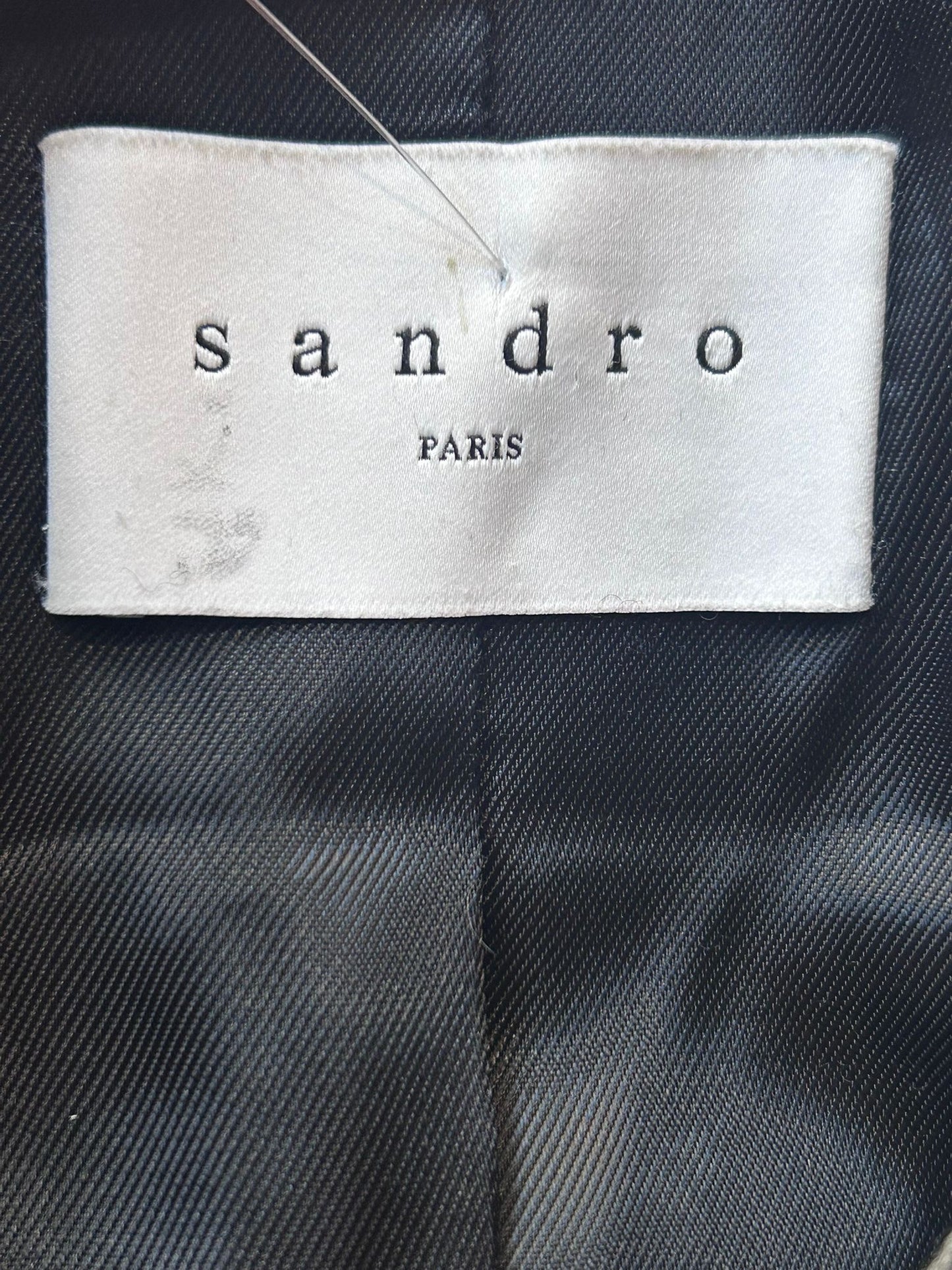 Sandro plaid checked wool double breasted blazer jacket. Size 40