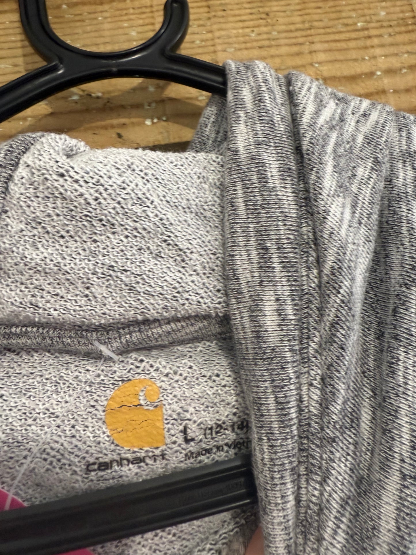 Vintage Y2K Carhartt hoodie/ hooded sweater. Grey. Size Large. Workwear.