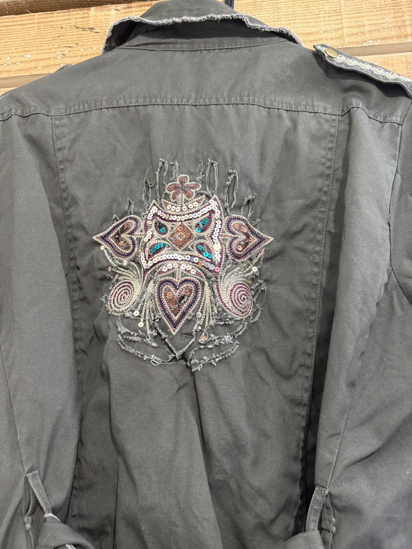 Vintage Y2K embroidered festival jacket. Free sizing.