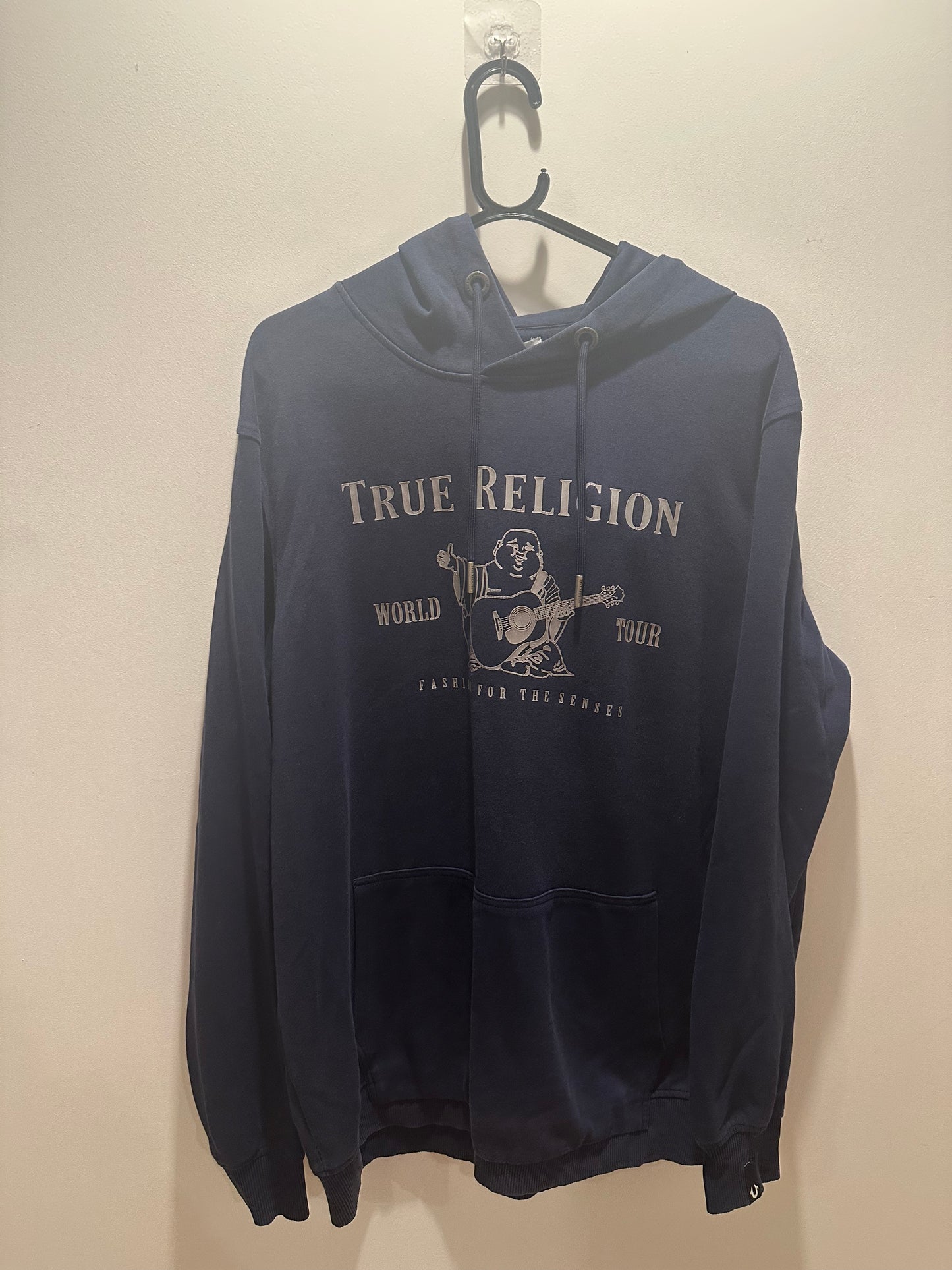 True Religion navy hoodie/ hooded sweater. Size XL. Streetwear.