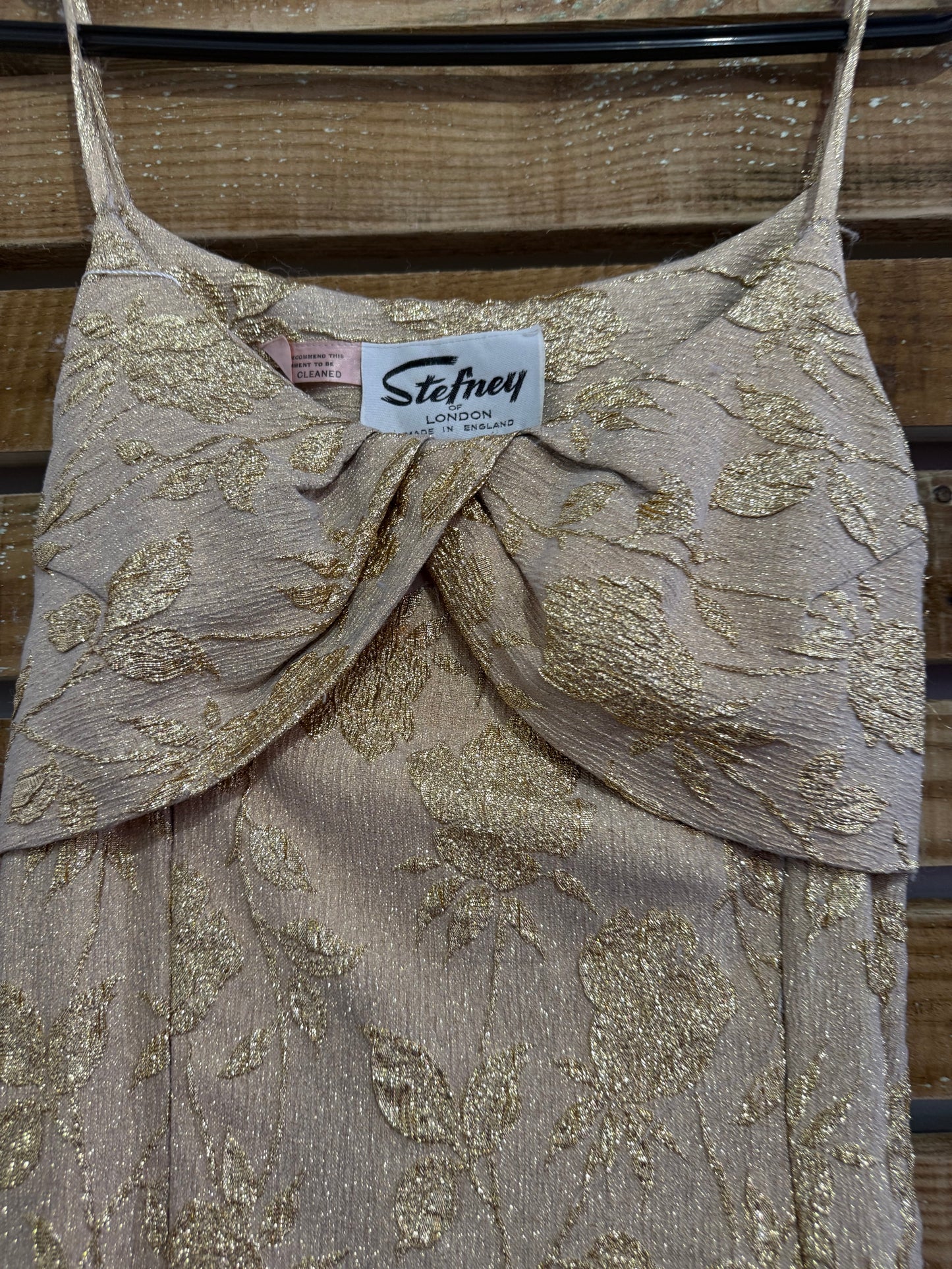 Vintage 50s Stefney original formal party dress/ gown. Wedding/ prom. Gold brocade/ lurex.