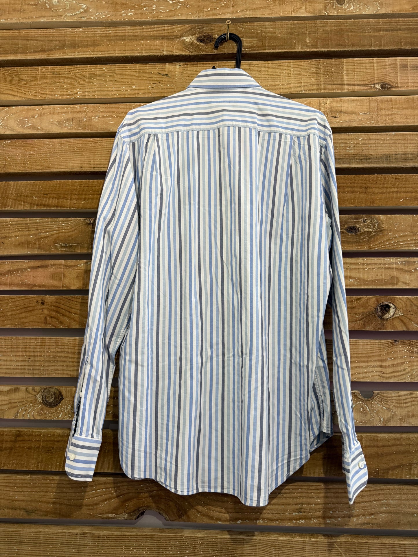 Loro Piana striped shirt. Blue. 16.5 collar. Size Large.