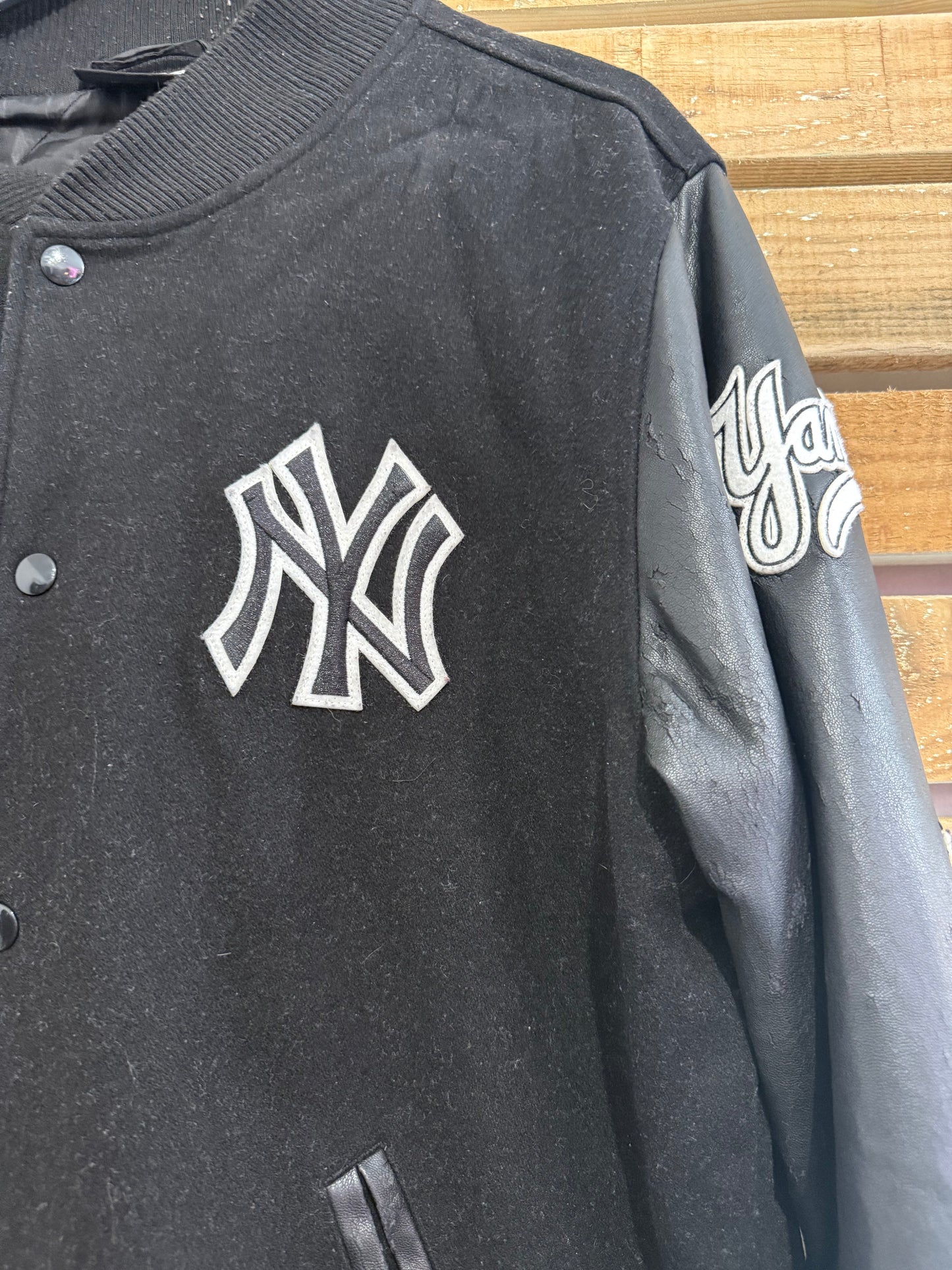 Vintage 90s New Era NY Varsity Jacket. USA College Jacket. Size XL