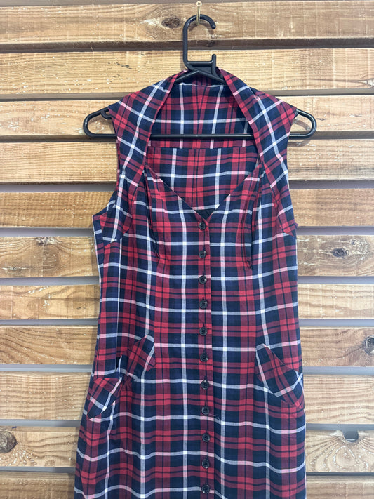 All saints tartan checked sweetheart neckline sleeveless dress. Size 12