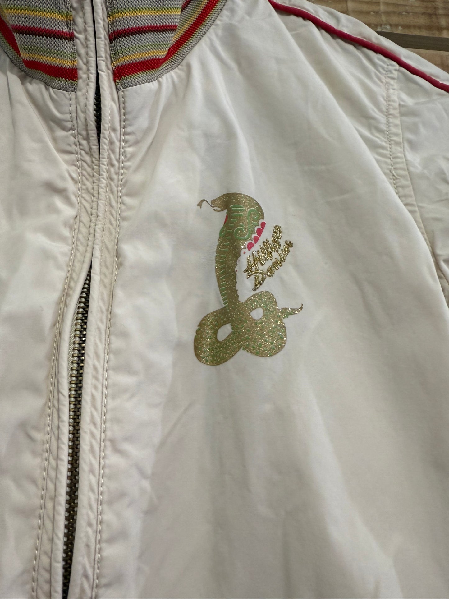 Vintage Y2K Tommy Hilfiger snake bomber Jacket. Size Small.