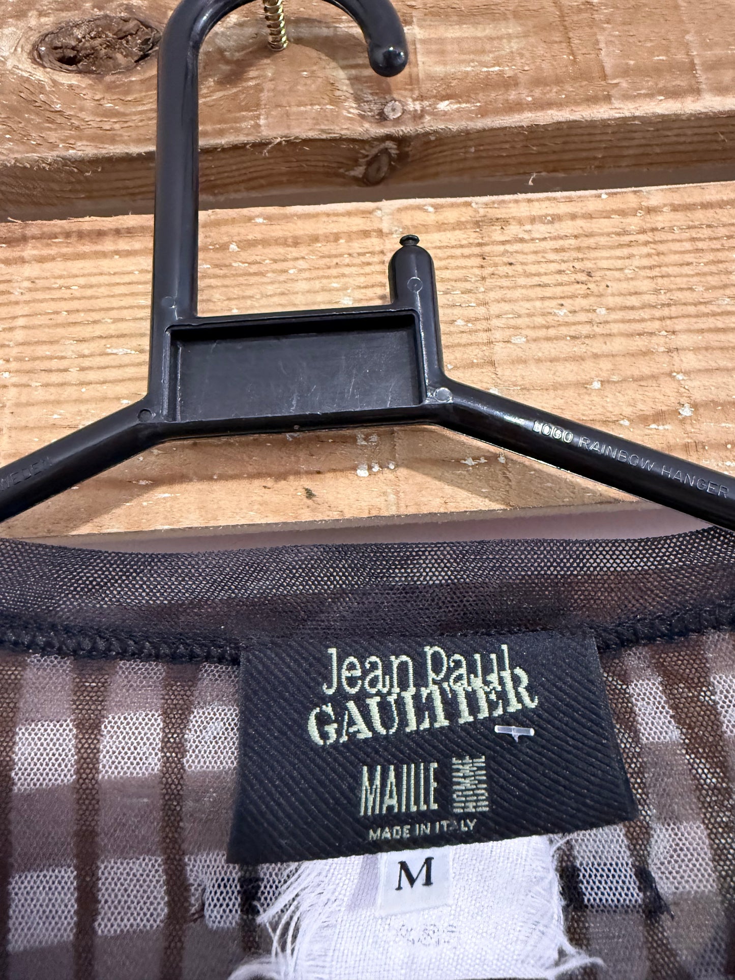 Vintage Y2K RARE Jean Paul Gaultier Greta Garbo Marlene Dietrich Mesh Top. Size Medium.