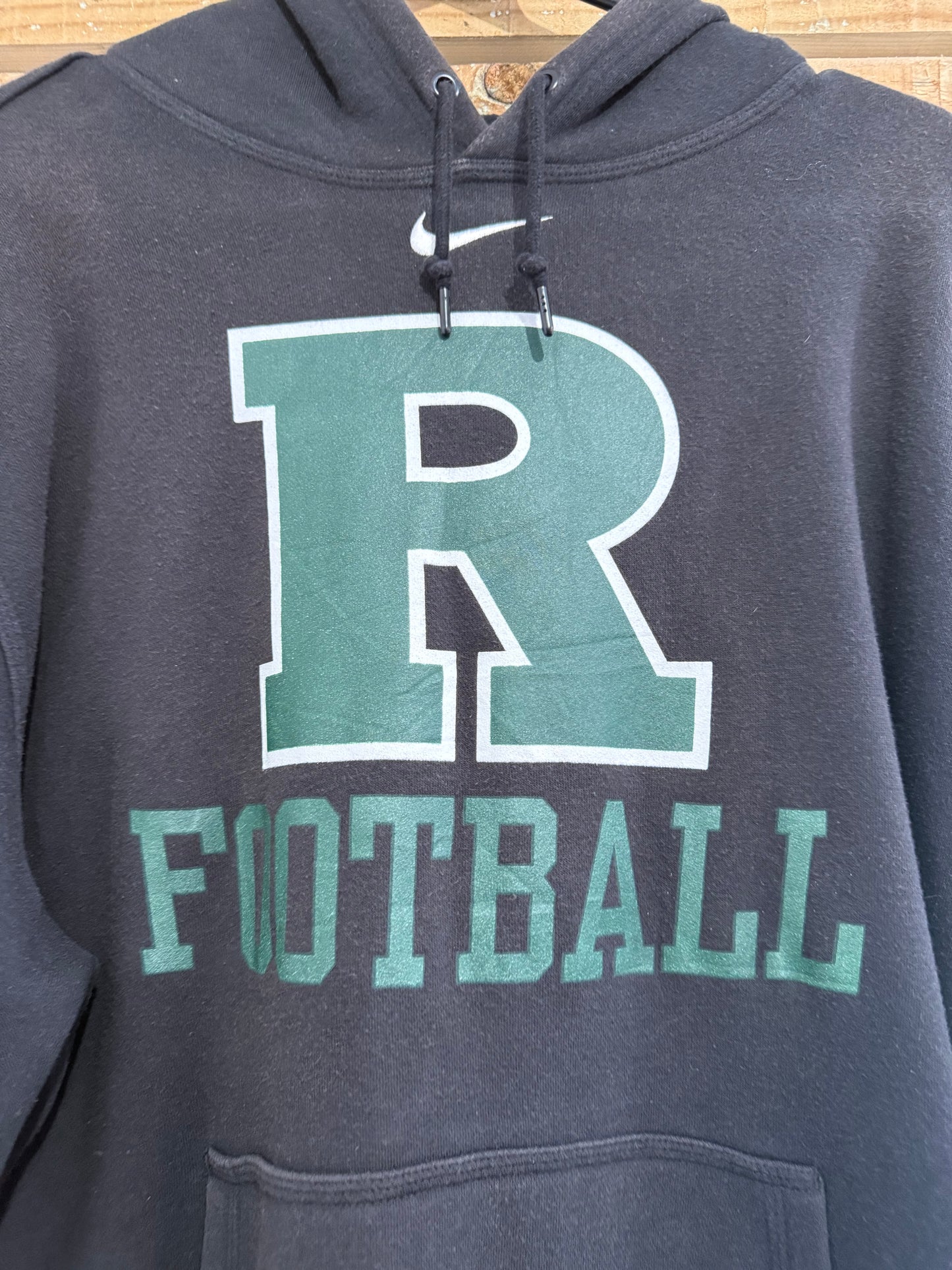 Vintage Y2K Nike R Football hoodie/ hooded sweater. USA/ American. Black. Size XL.
