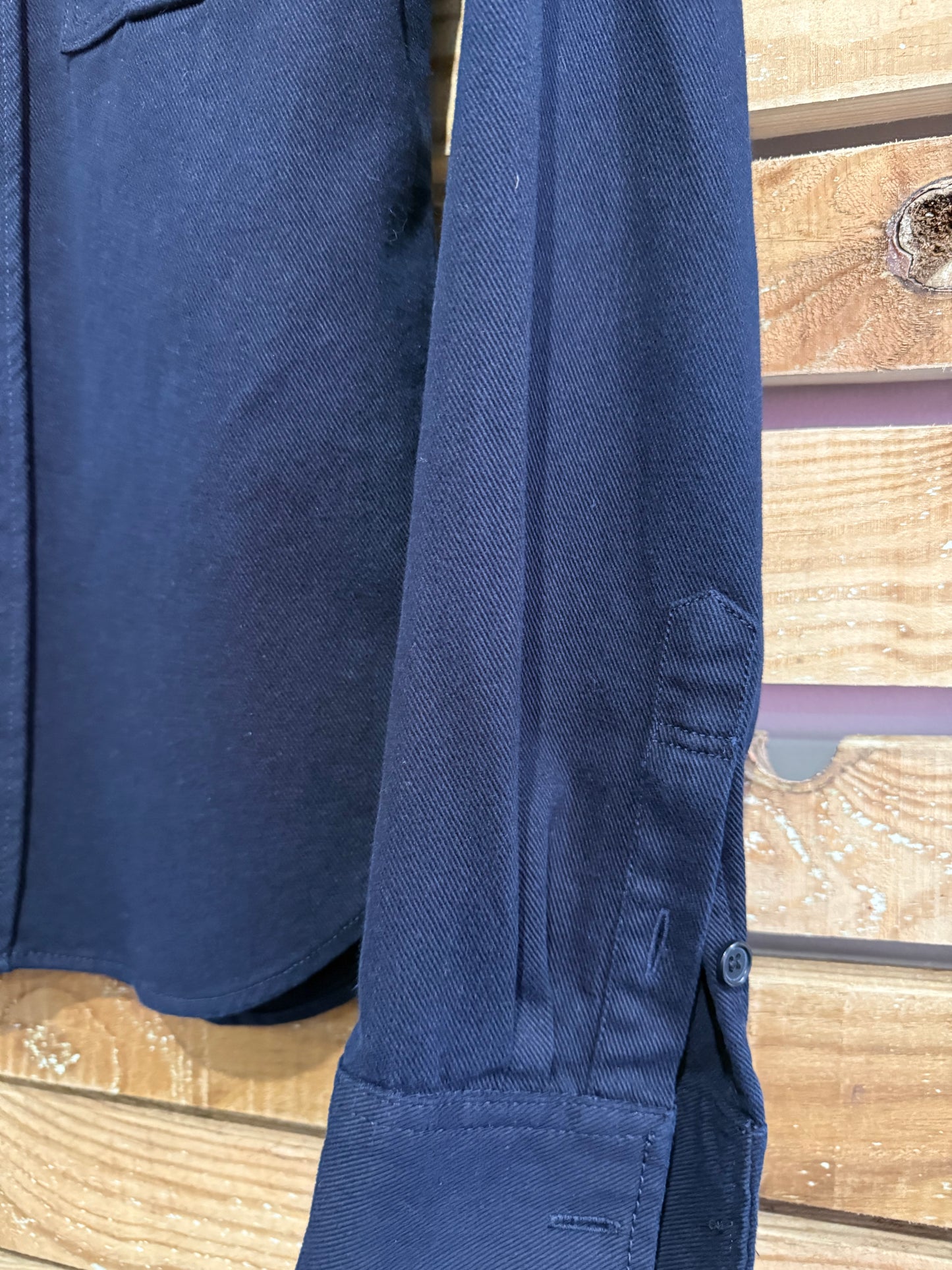 Isabel Marant heavy cotton denim button up blue shirt. Size XS.