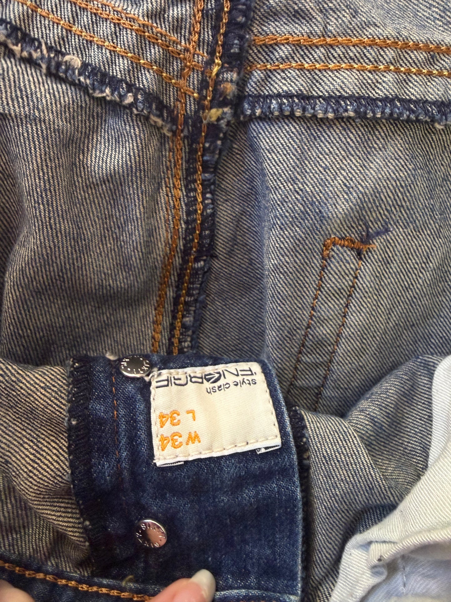 Vintage Y2K Energie stonewash jeans. Waist: 34” Leg: 34”