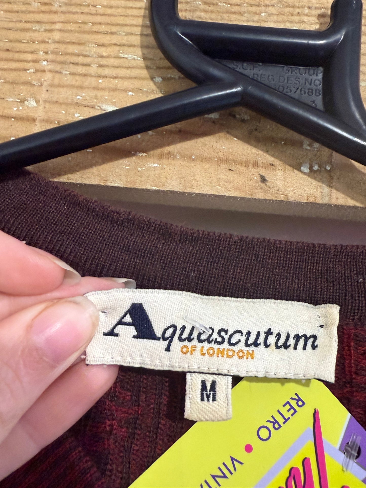 Vintage 80s Aquascutum knit button up knit cardigan. Size Medium.
