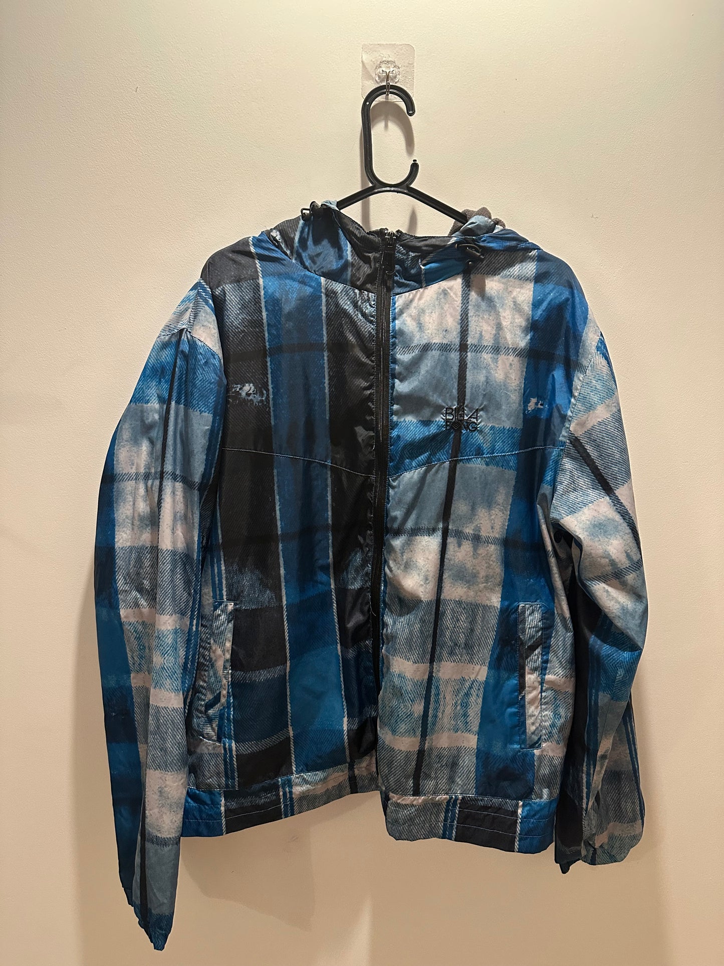 Vintage Y2K Billabong shell jacket/ windbreaker. Fleece lined. Large.
