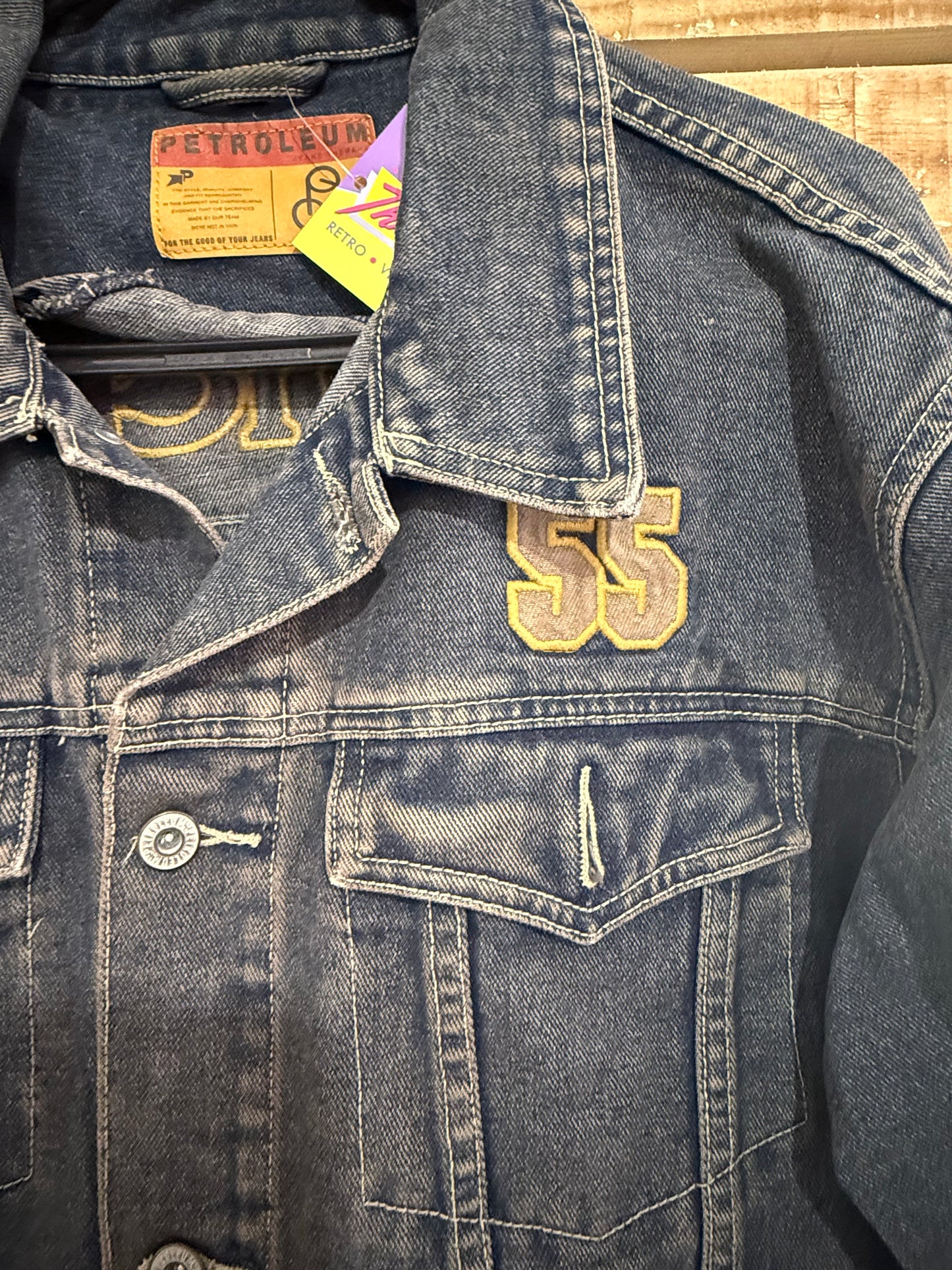 Vintage 90s Petroleum denim jacket. Size medium