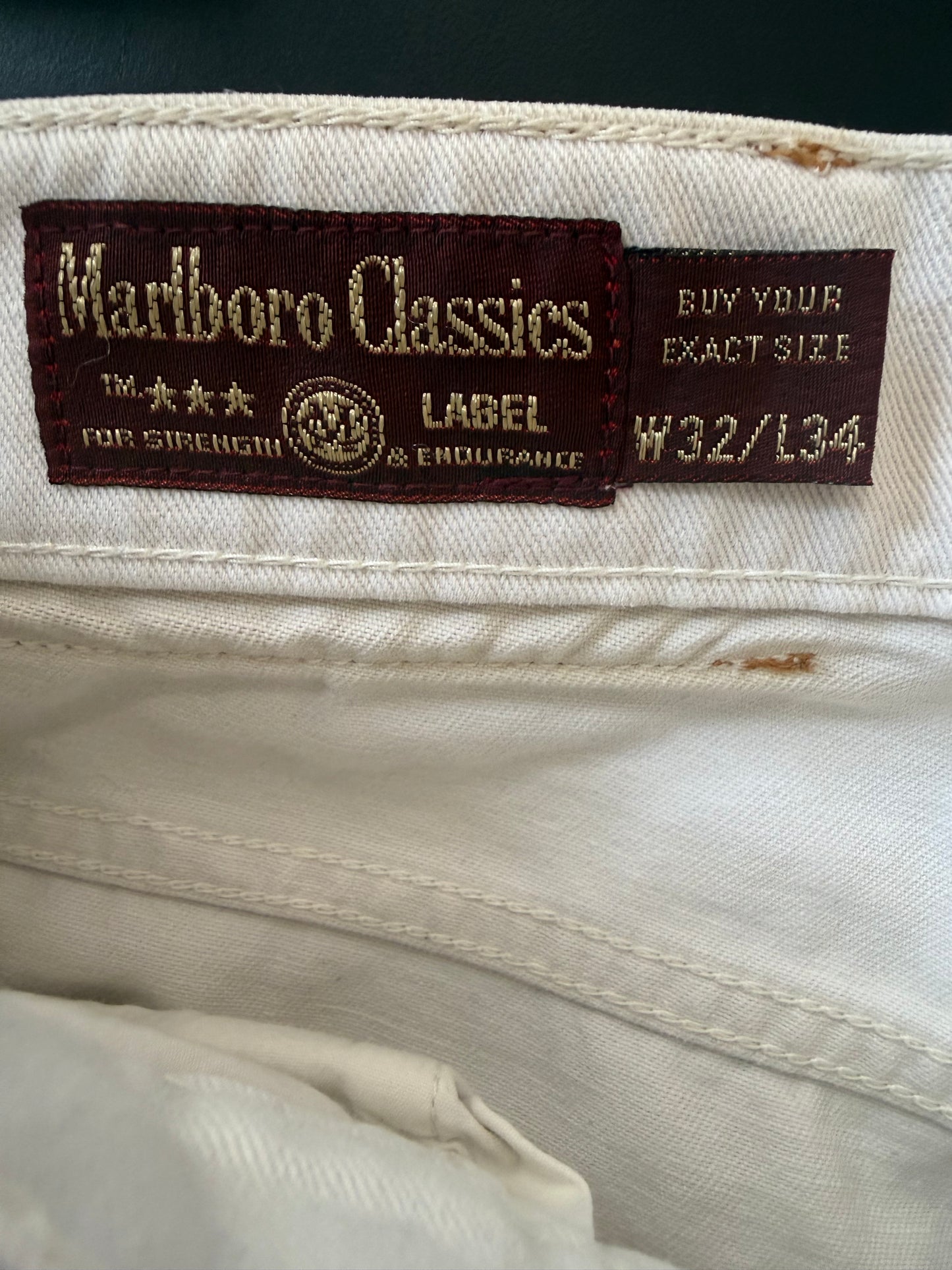 Vintage 90s Marlboro jeans pants/ trousers. 32” waist, 31” leg.