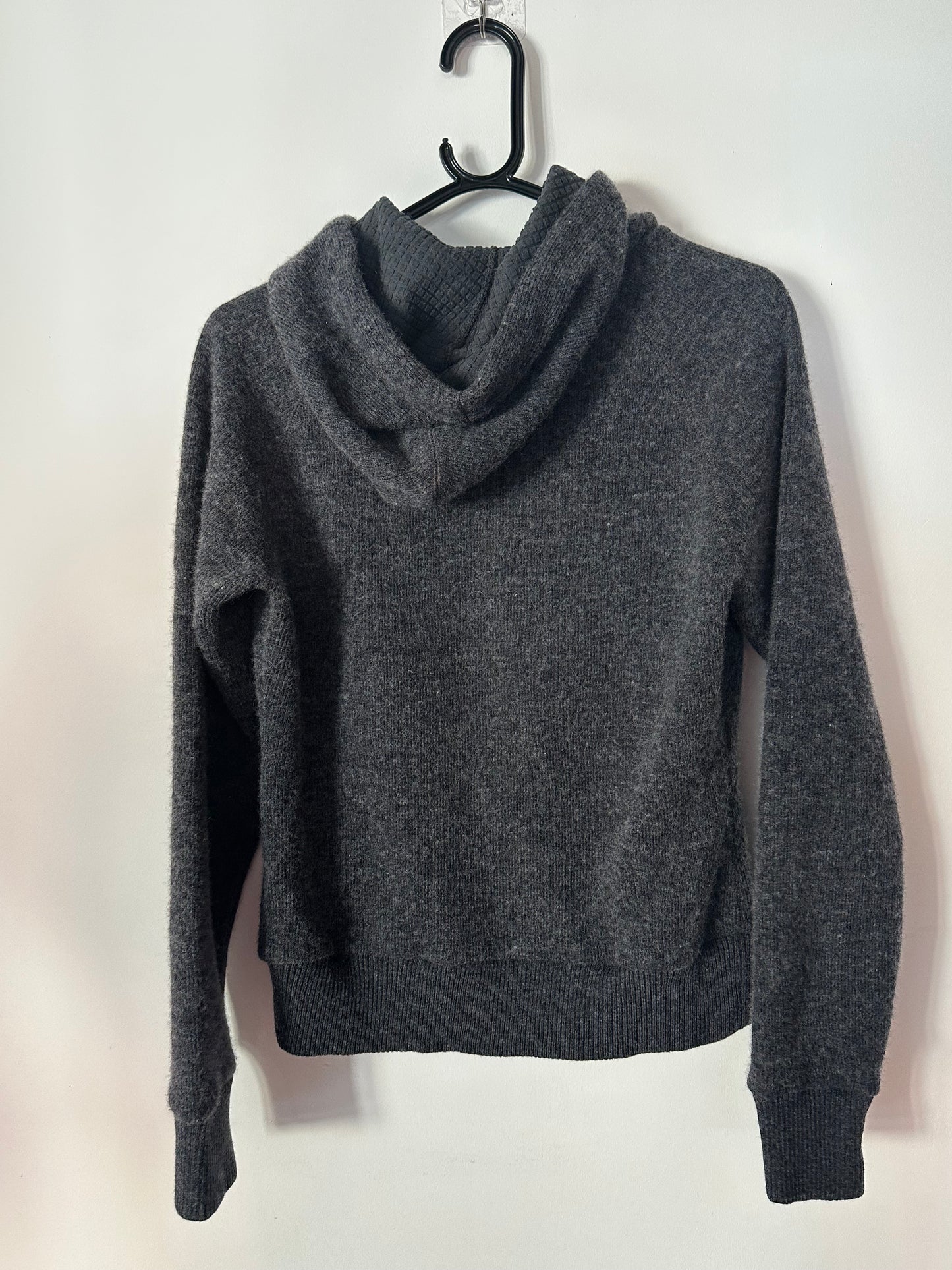 Vintage 90s Nike knitted hoodie/ hooded sweater. Grey. Size medium.