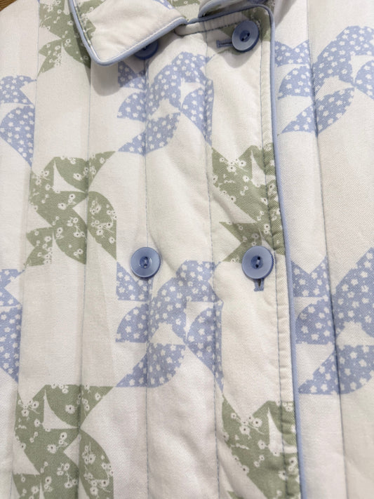 & Other Stories printed Quilted Jacket. White. Size Small.