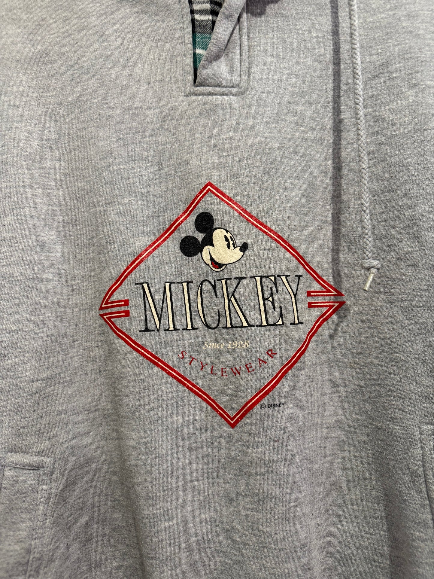 Vintage 80s Disney Mickey Mouse hoodie/ hooded sweater. Grey. Size XL.