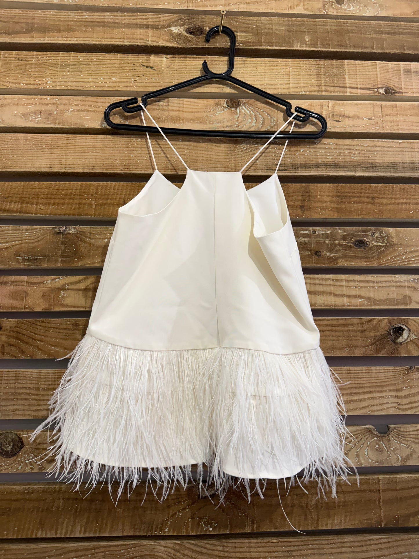 Ostrich Feather silk white top. UK8-10 Summer/ party/ evening.