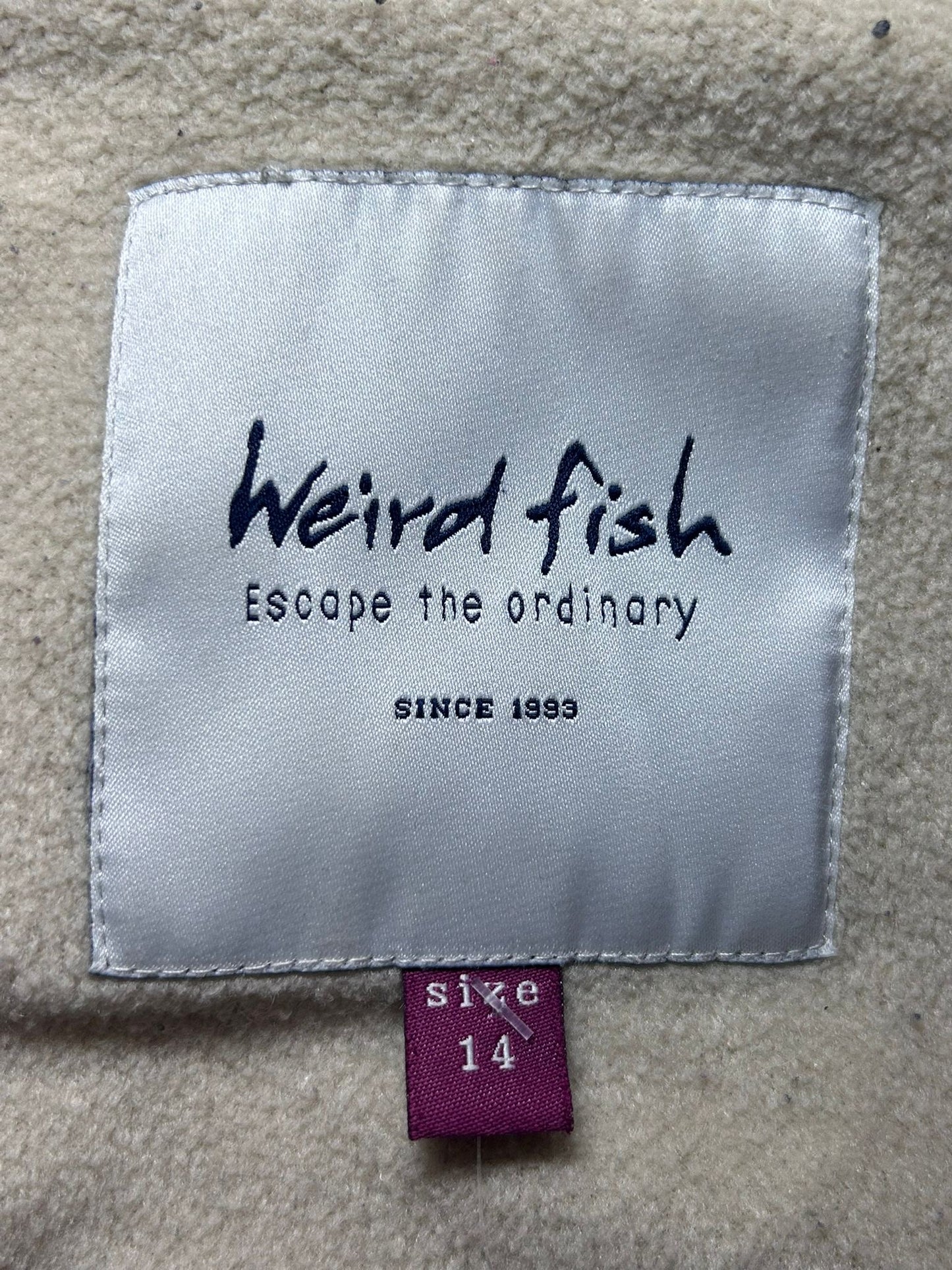 Vintage Y2K Weird Fish hoodie/ hooded sweater. Purple. Size 14.