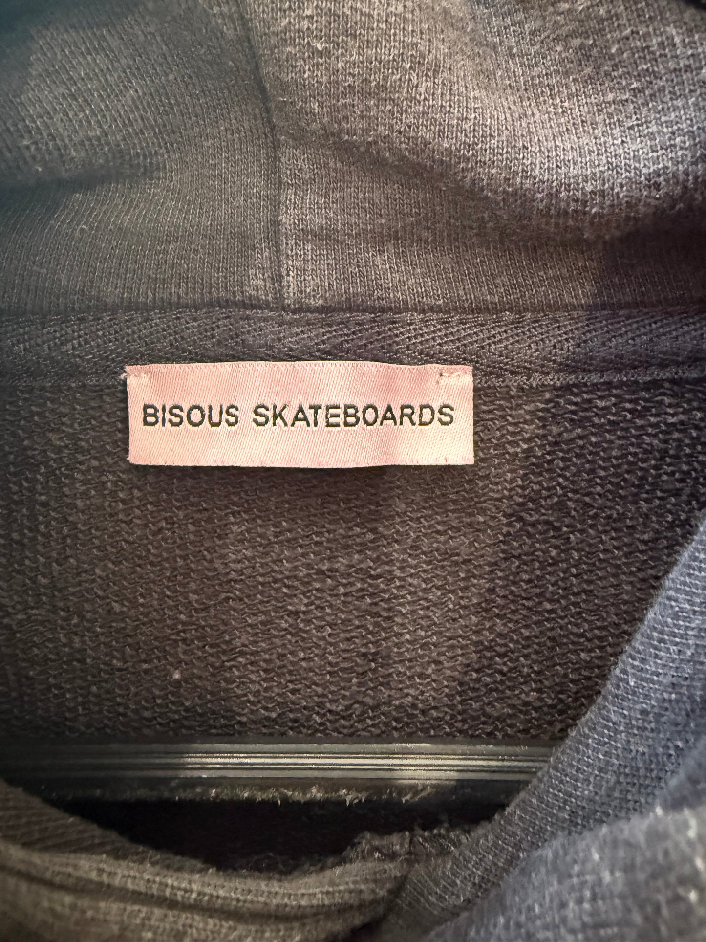 Bisous Skateboard hoodie/ hooded sweater. Black. Size Medium.