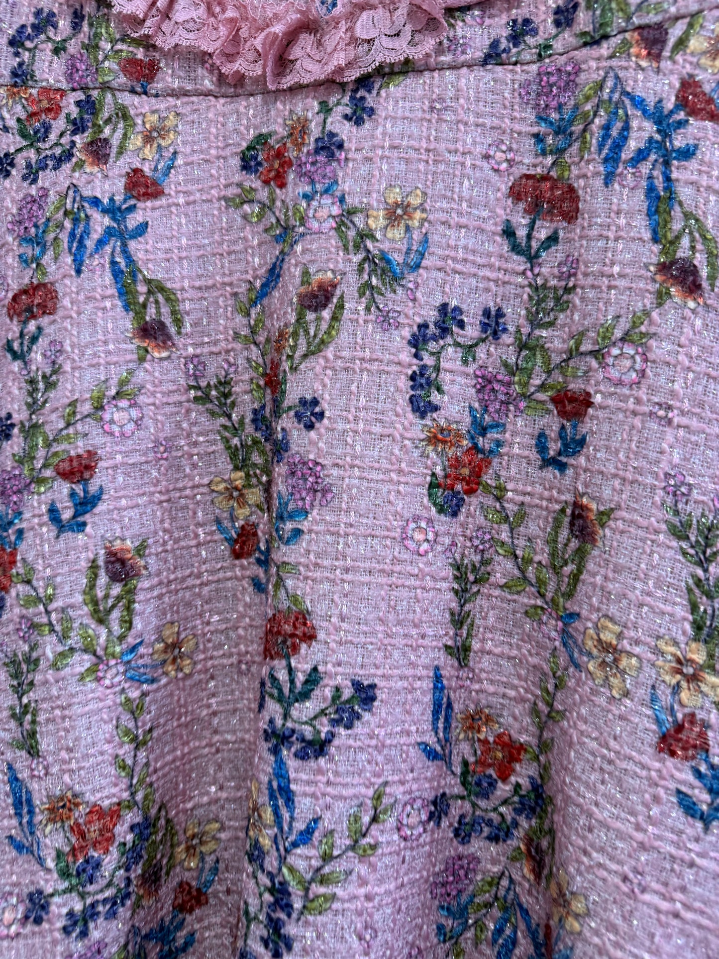 Vintage Y2K floral tweed dress. Pink. Size 8. Gossip girl vibes.