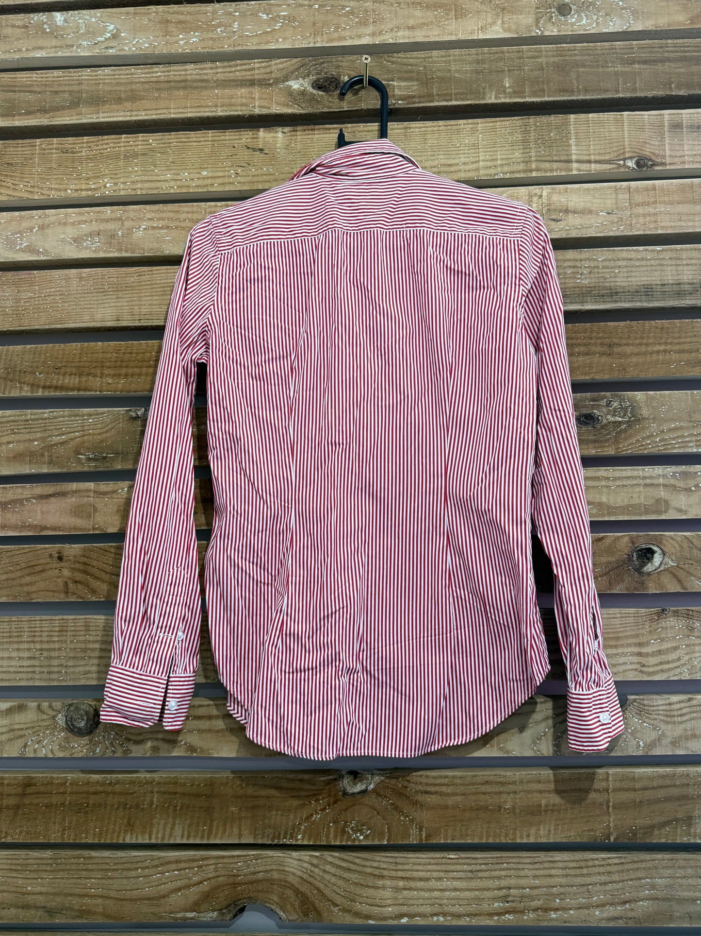 Vintage Y2K Ralph Lauren Pony stripe button up blouse/ shirt. Size UK12