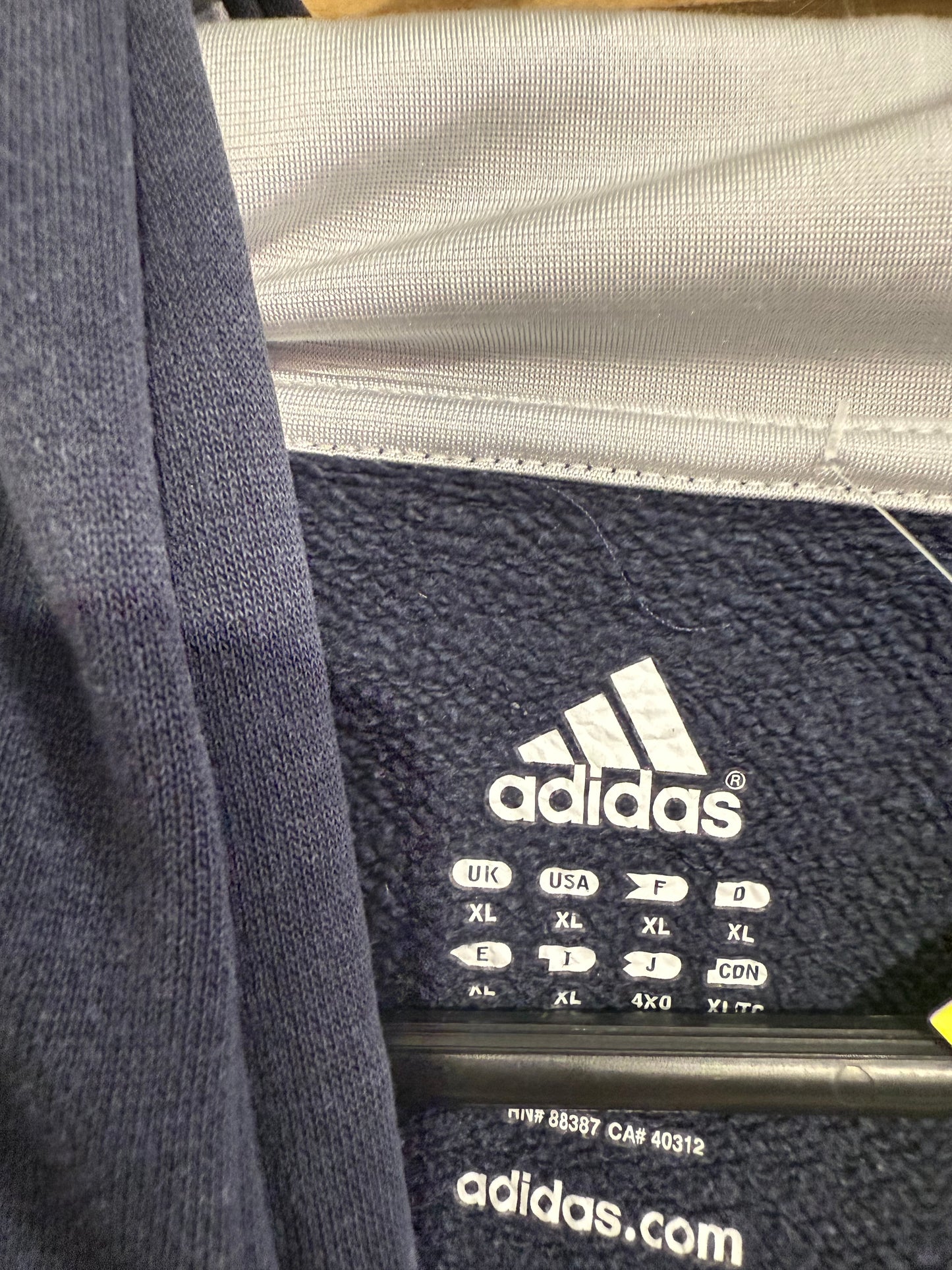 Vintage Y2K Adidas Spell-out hoodie/ hooded sweater. Navy blue. Size XL.