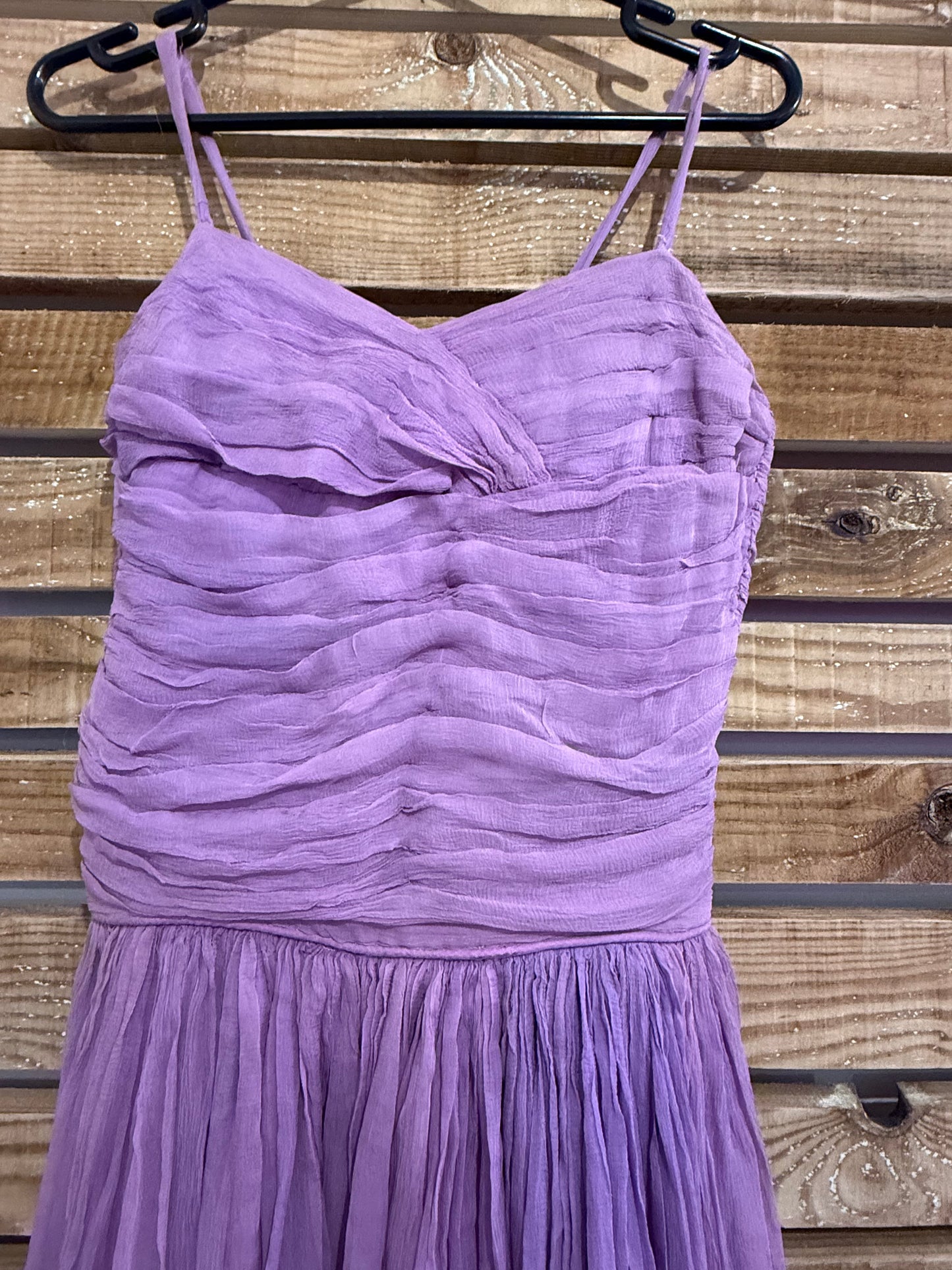 Vintage original 50s dress. Lilac silk crepe. Prom/ evening/ party