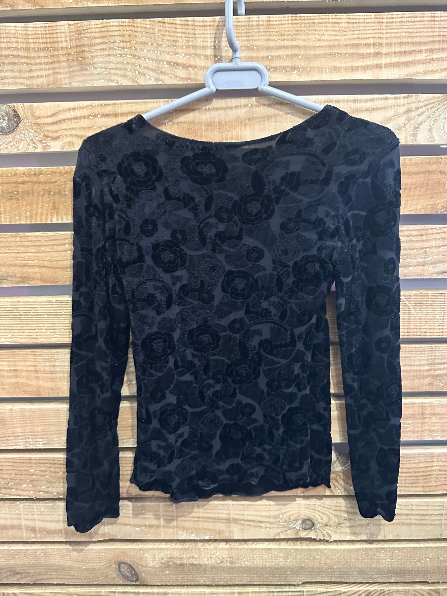 Vintage Y2K Armani black velvet evening top. Size 42