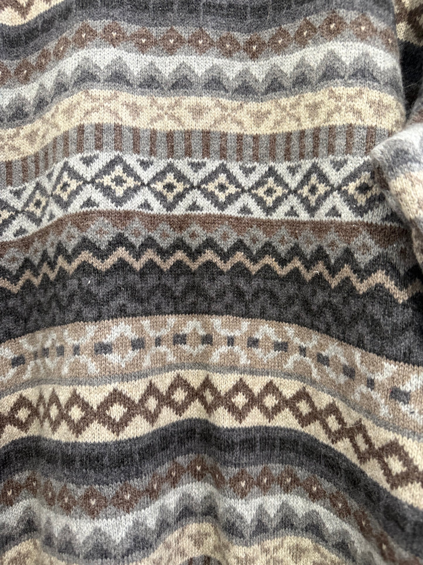 Vintage 90s Eddie Bauer fair-isle Crosby knit jumper/ sweater. Size 2XL
