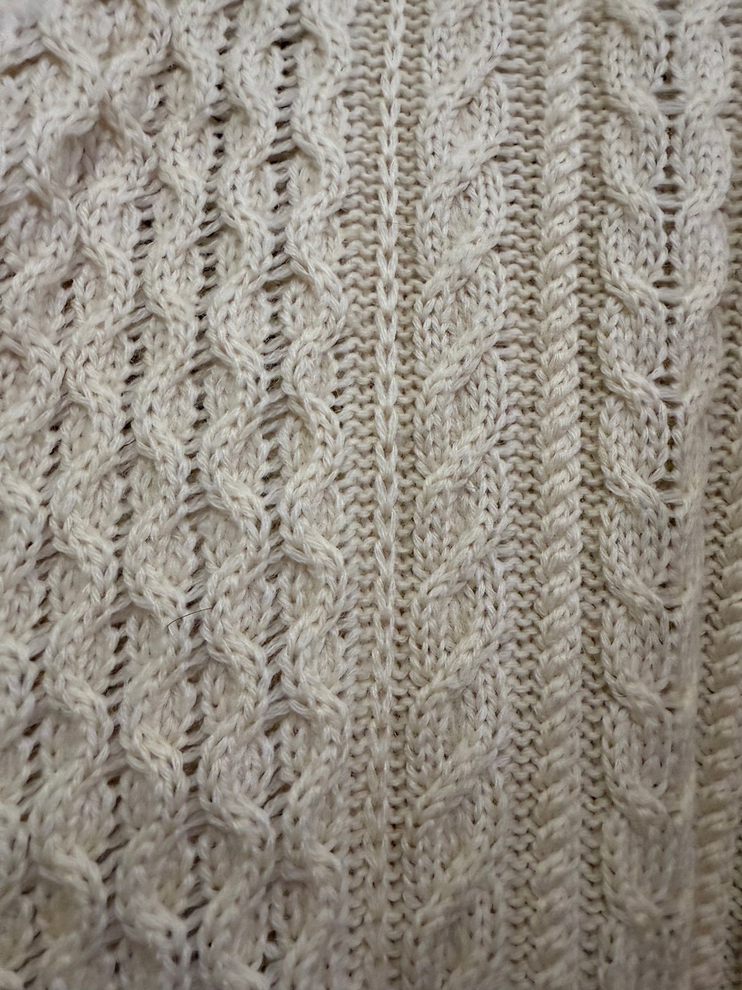 Vintage 90s St Michael Aran Knit Cream Cable Knit Jumper. Size XL