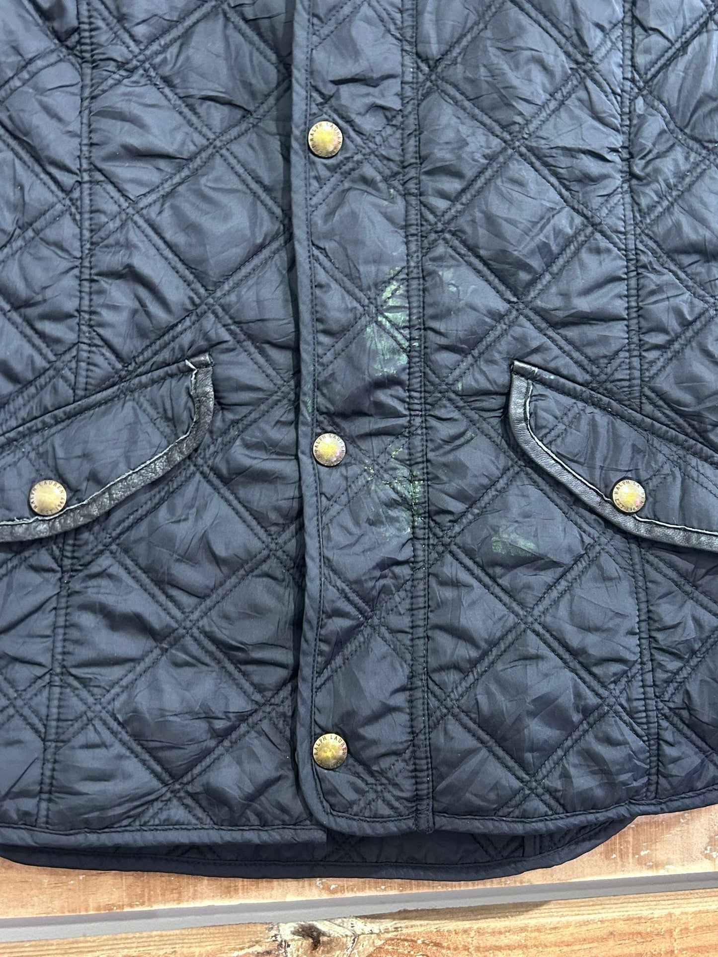 Vintage 90s Ralph Lauren quilted country gilet/ sleeveless jacket. Size XL.