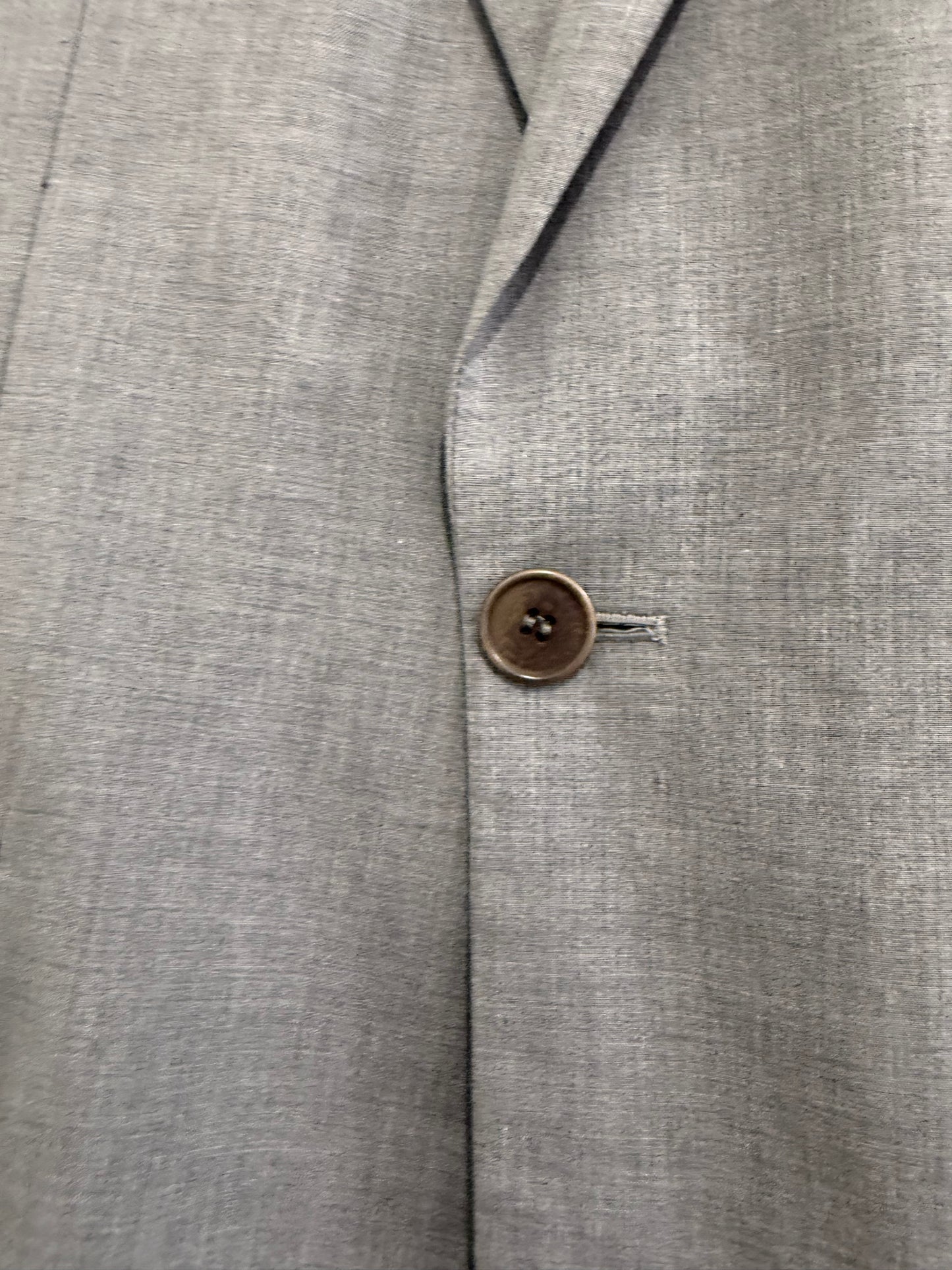 Vintage Y2K Energie cotton Blazer/Jacket. Grey. Magazine print. Size 40” chest, small.