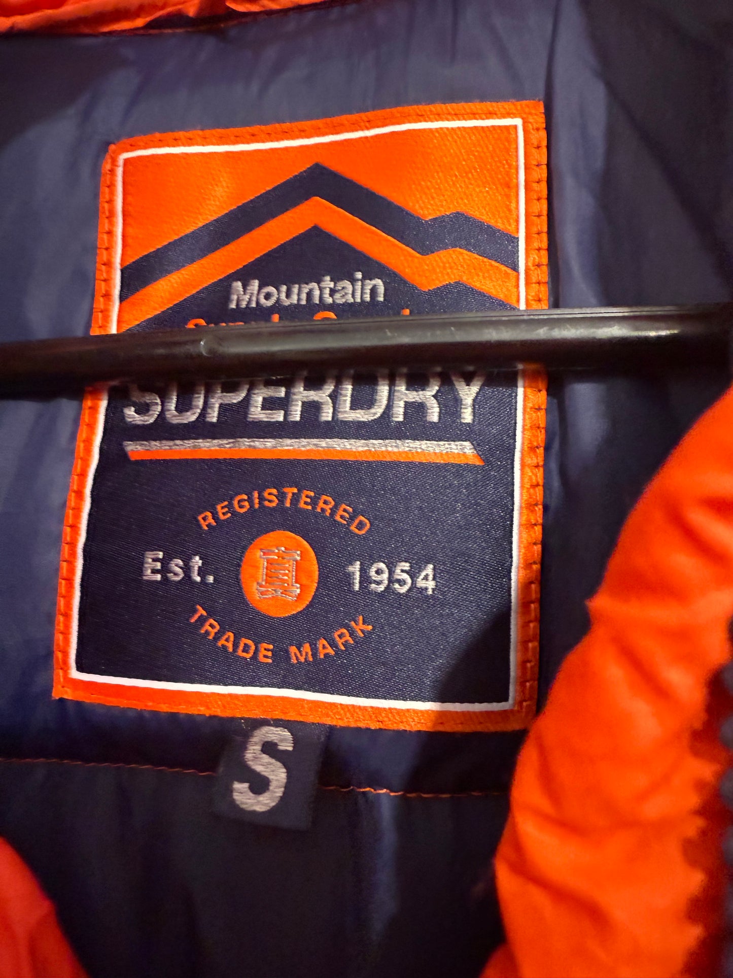 Superdry puffer jacket/ coat. Orange Size Small.