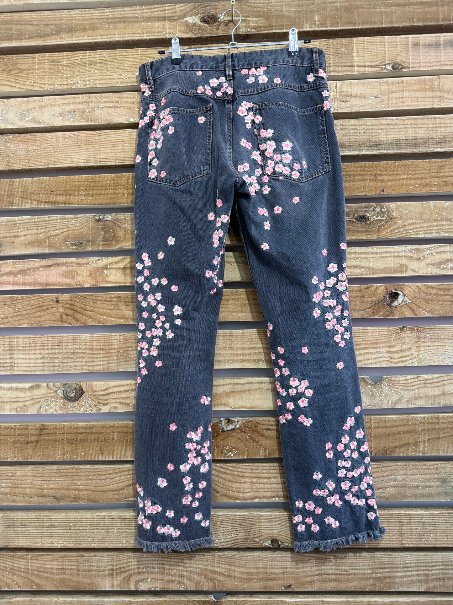 Vintage Y2K Isabel Marant embroidered cherry blossom jeans. Size UK8-10, waist 30”