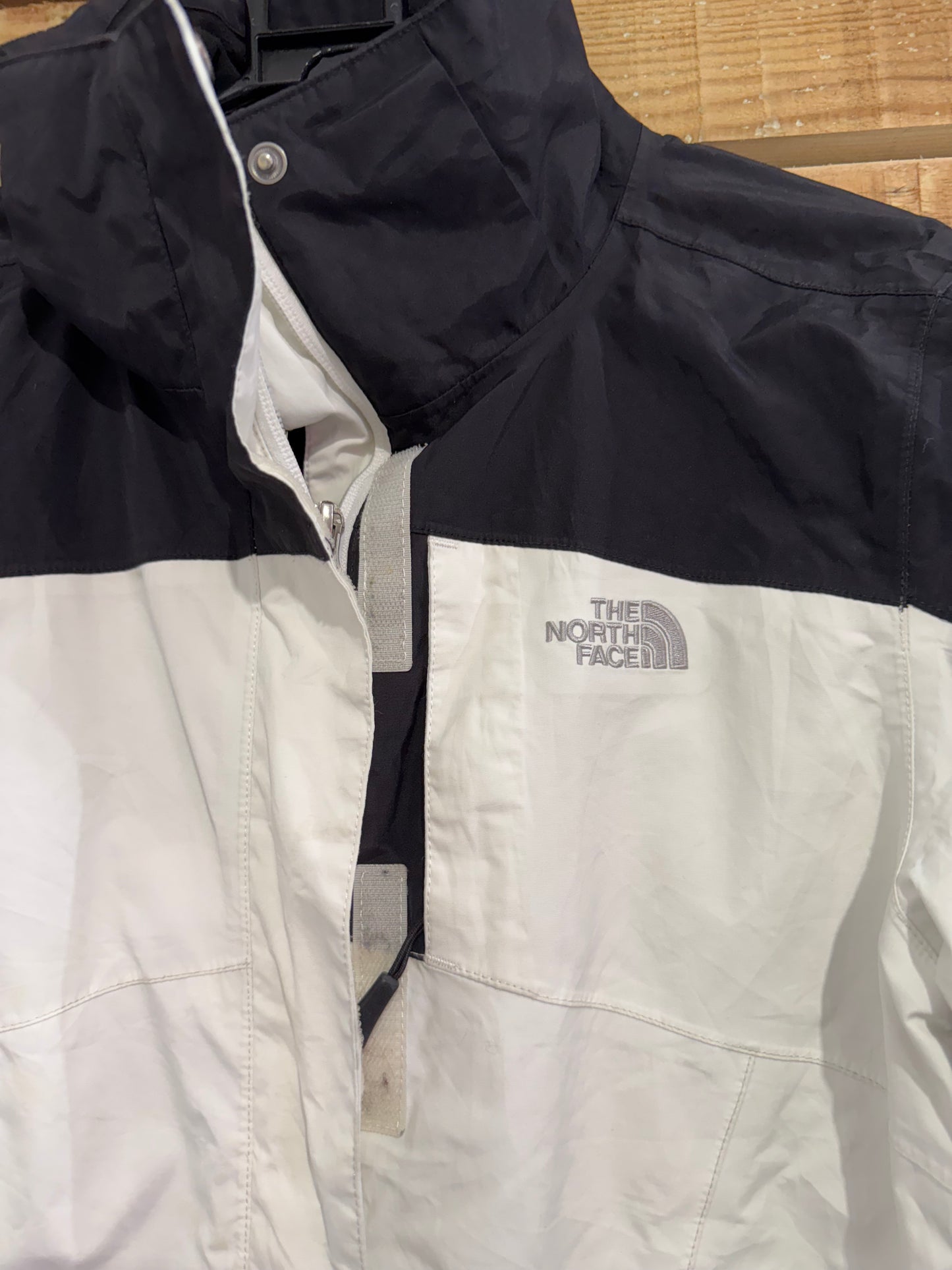 Vintage 90s The North Face Waterproof Outdoors Jacket. White & Black. Size Small.