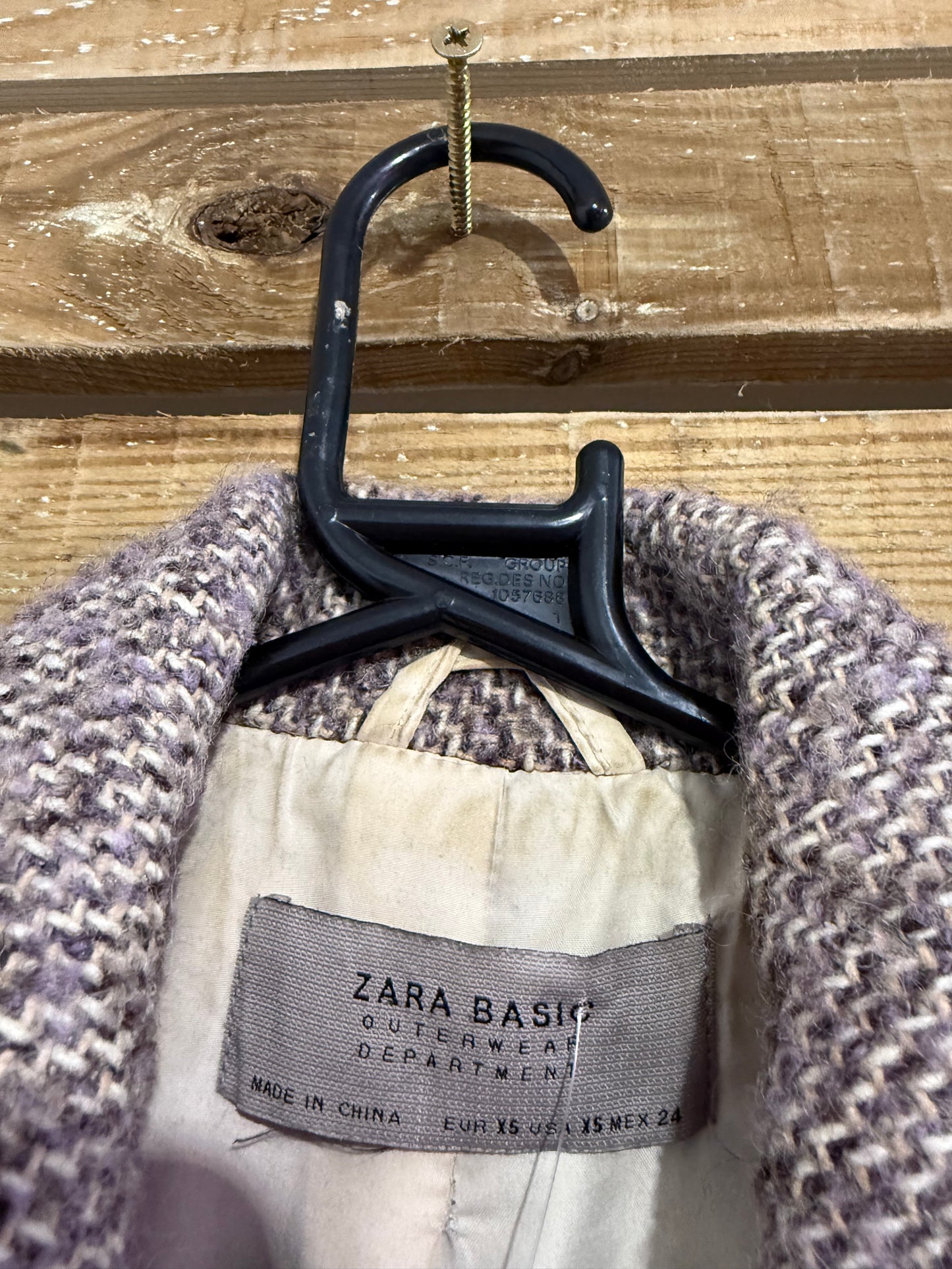 Zara grey tweed wool coat. Winter. XS.