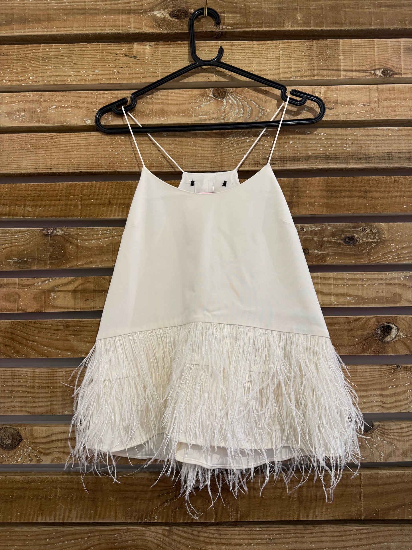 Ostrich Feather silk white top. UK8-10 Summer/ party/ evening.