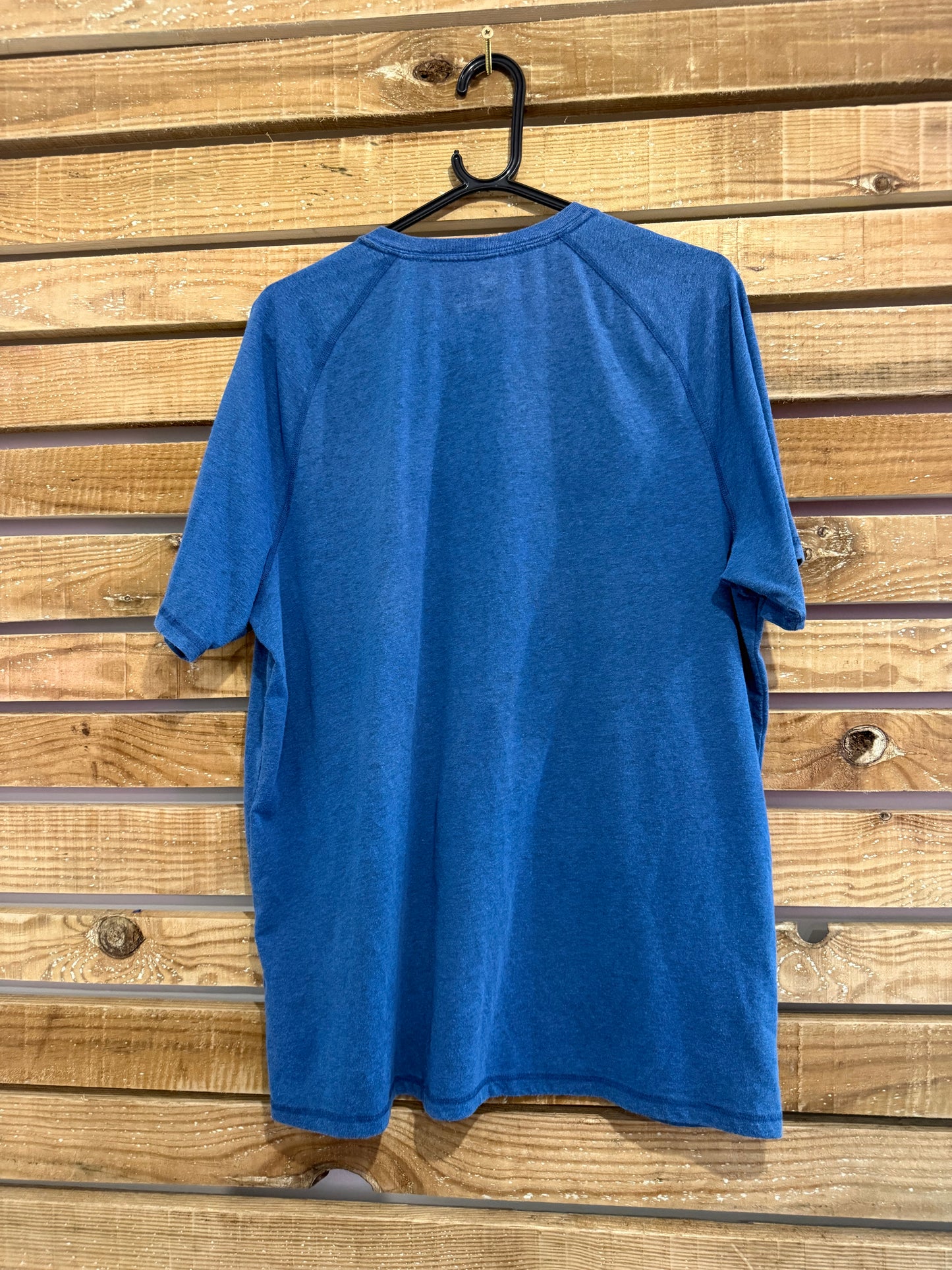 Carhartt spell-out motif t-shirt. Blue. Workwear/ cowboy/ USA. Size Large.