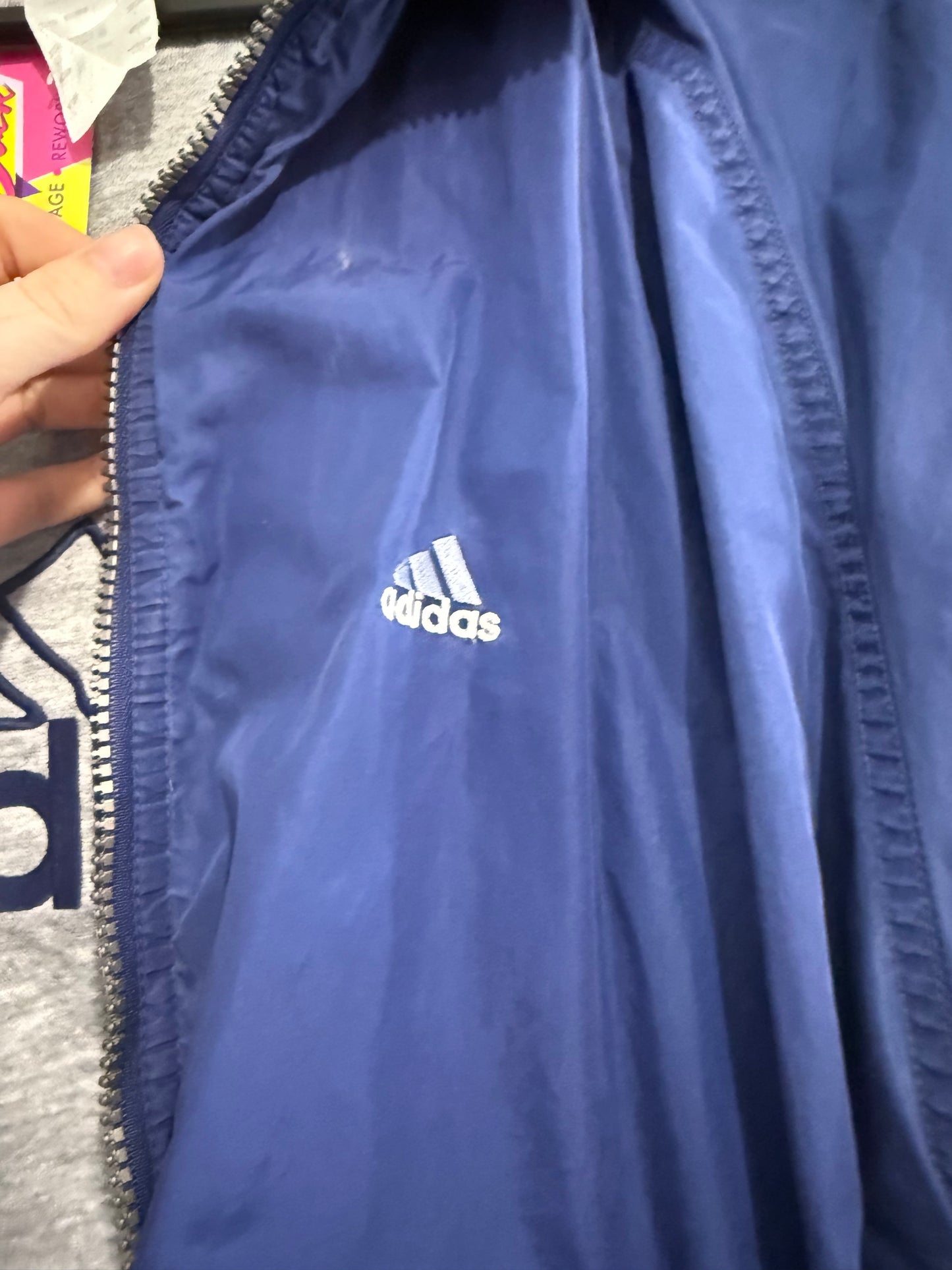 Vintage 90s RARE Adidas zip up windbreaker/ shell jacket. Size Large. RARE. Festival.