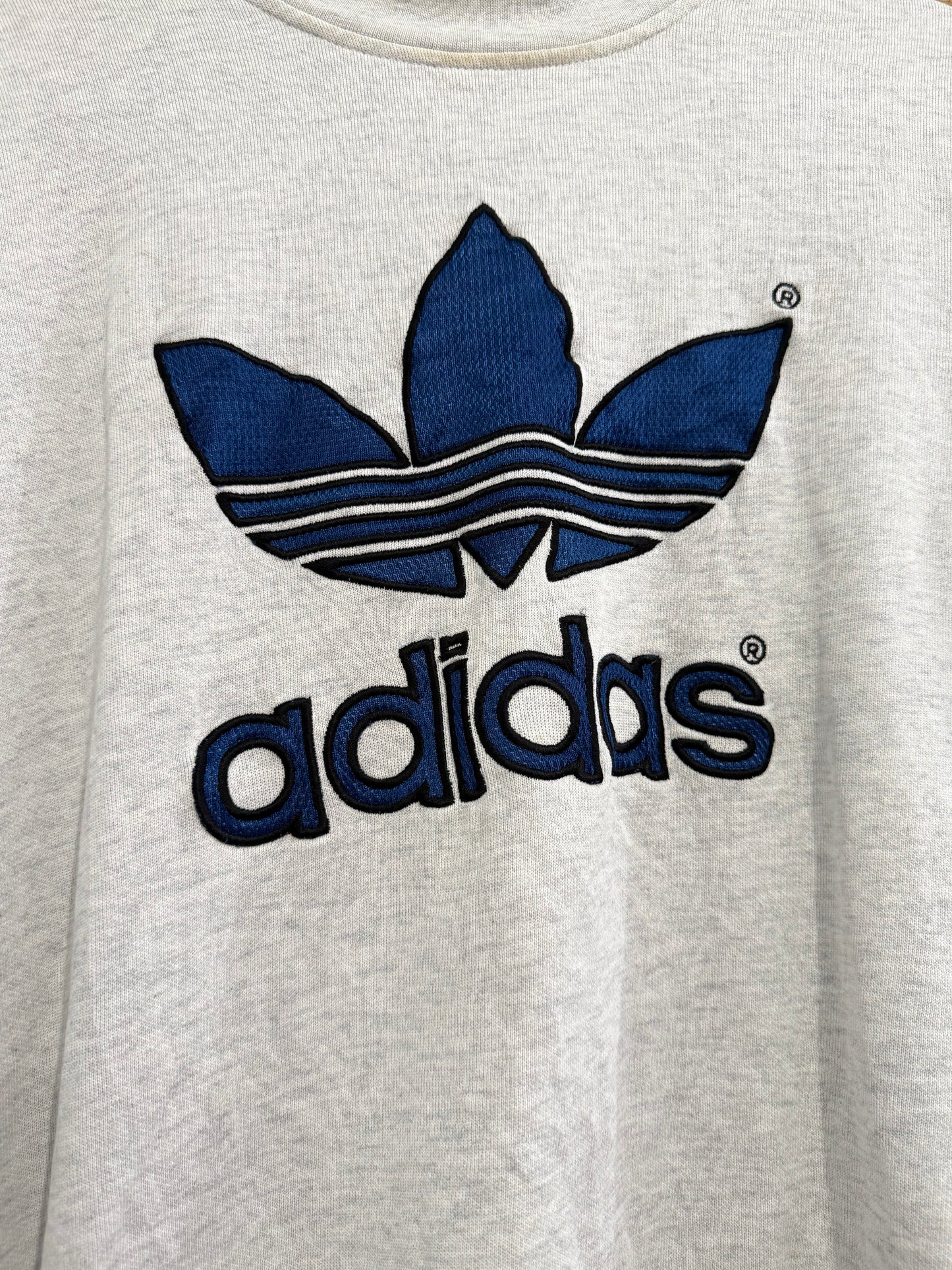 Vintage 80s RARE Adidas grey sweater/ sweatshirt. Size Large