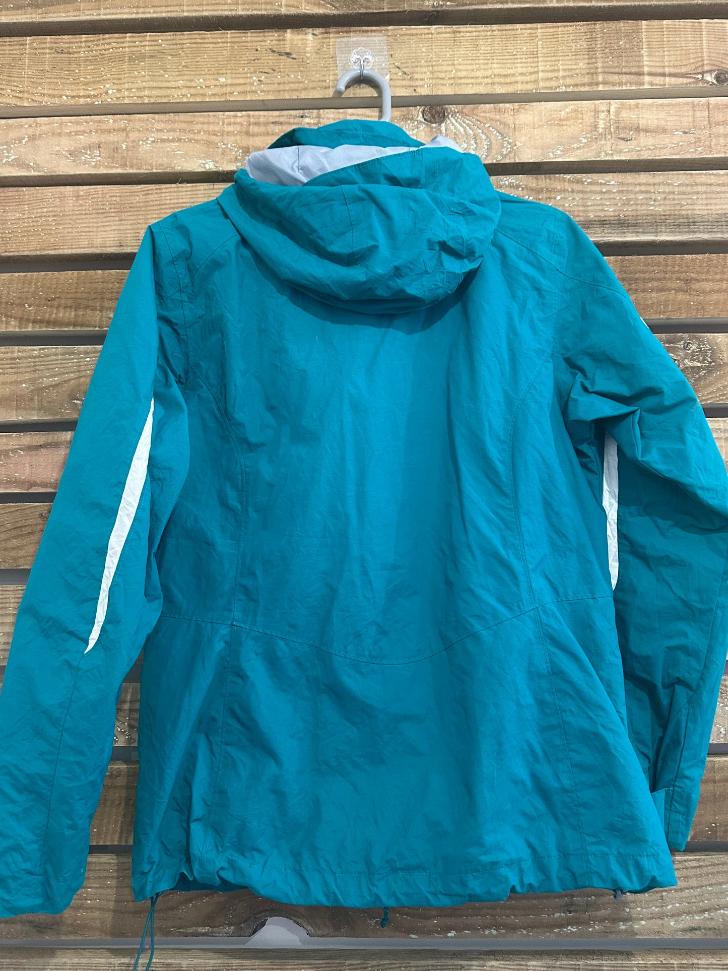Vintage 90s Columbia Waterproof omnitech Outdoors Jacket/ Coat size Small. Turquoise.