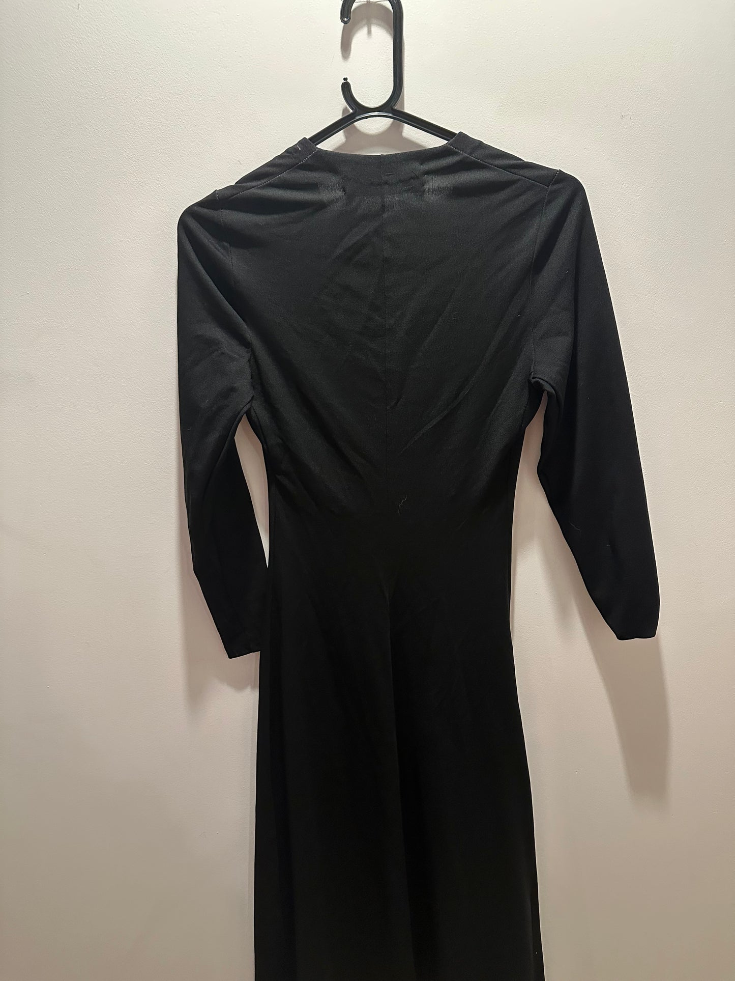 Vintage 60s/70s Arlette Beressi black beaded front dress. Eveningwear. Size 6-8