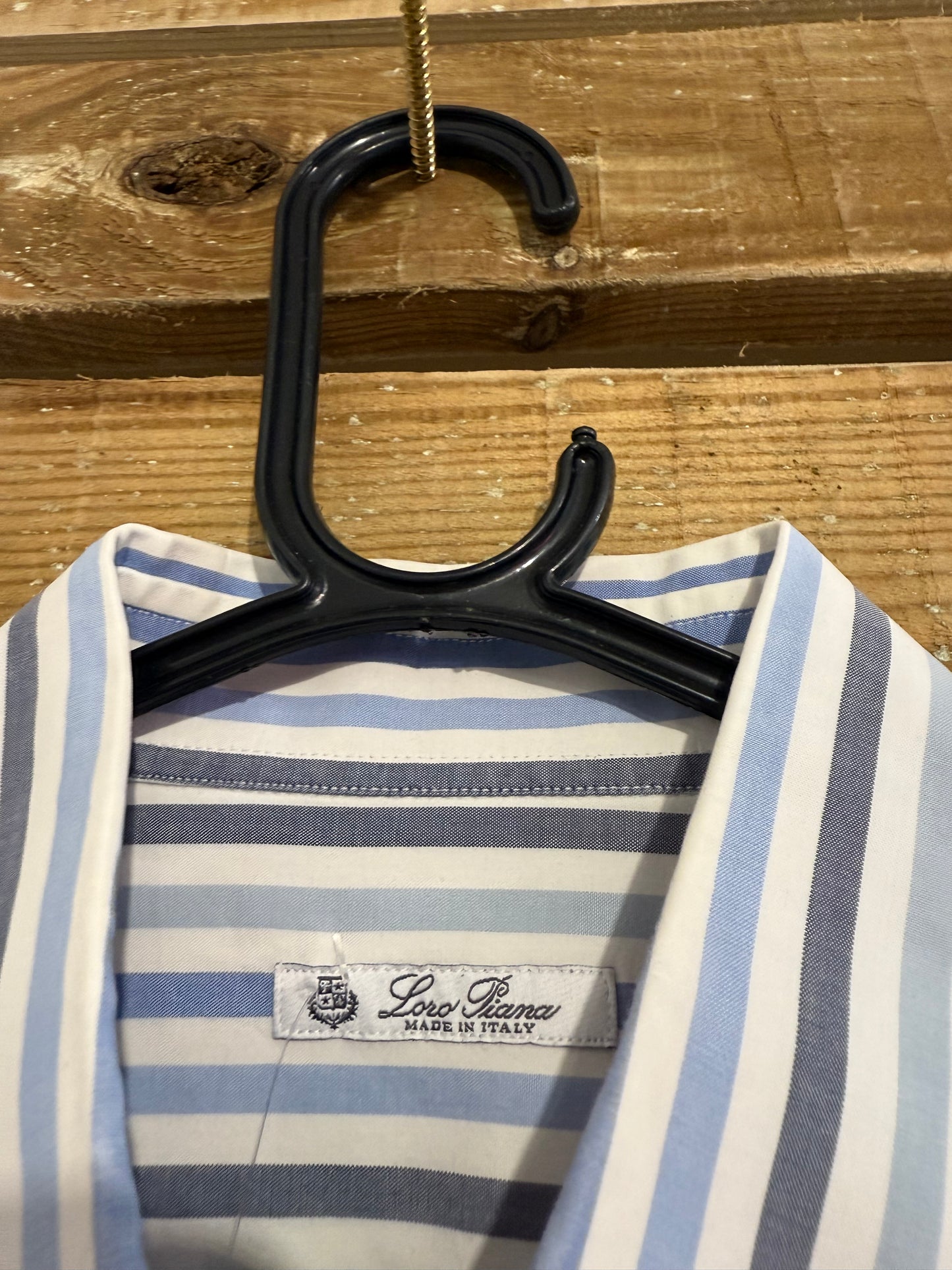 Loro Piana striped shirt. Blue. 16.5 collar. Size Large.