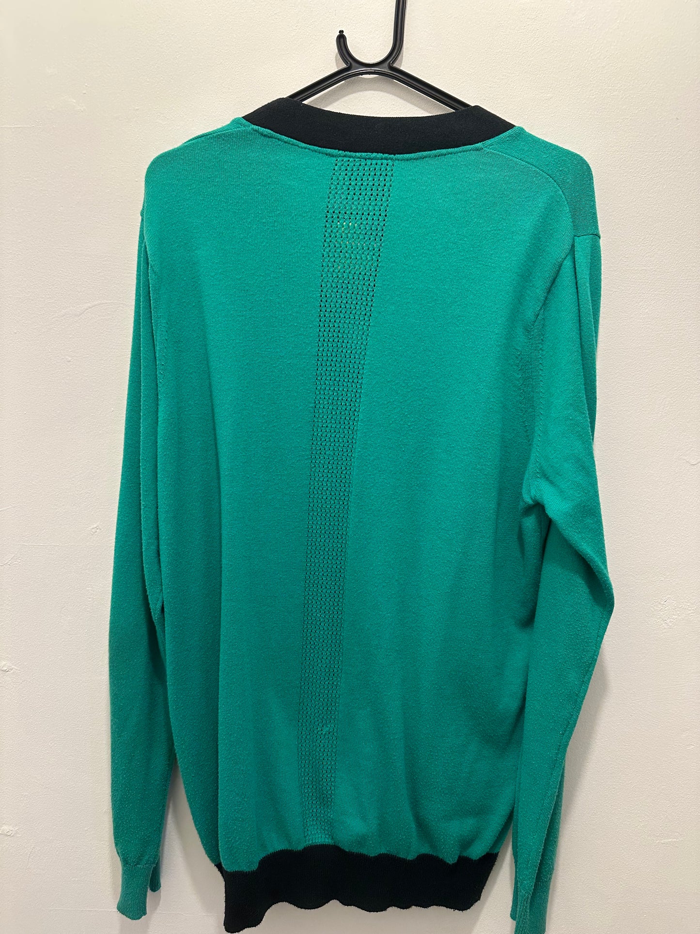 Vintage 90s Nike Golf knitted cardigan. Green & Black. Size Medium