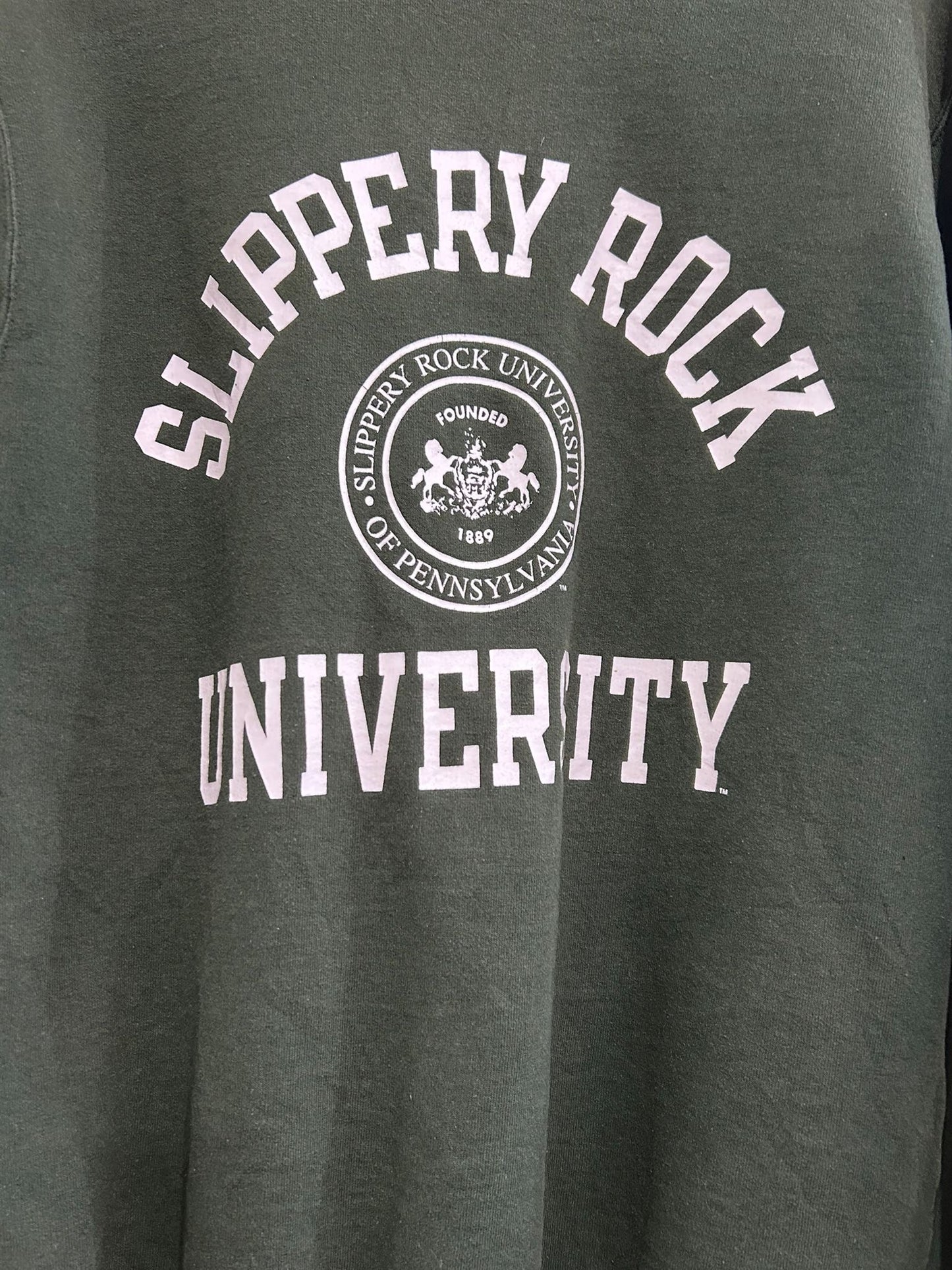 Vintage 90s Champion varsity sweater/ sweatshirt. “Slippery Rock” USA. Size Small.