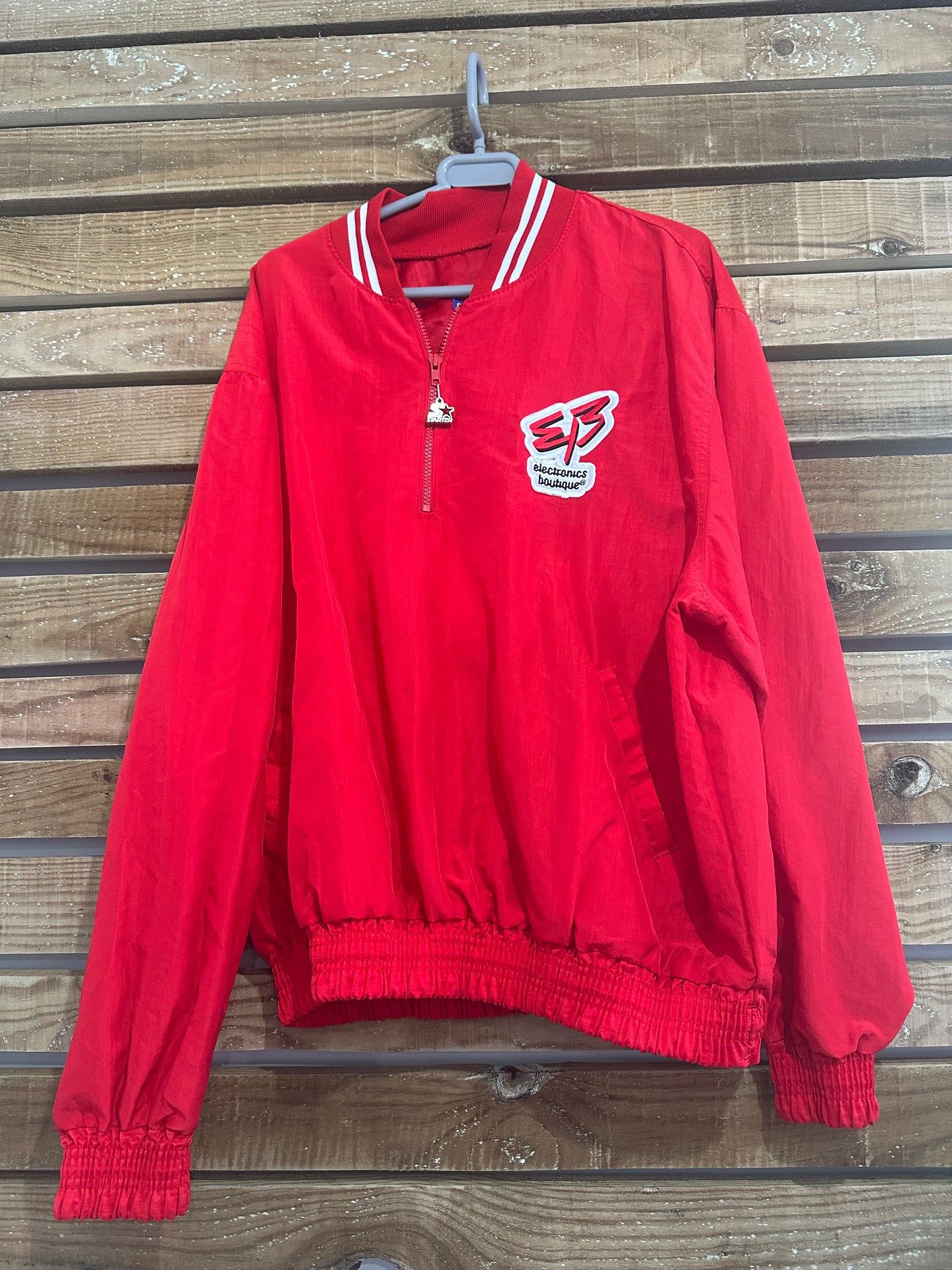 Vintage 90s 1/4 zip Starter windbreaker/ shell jacket. Size XL. Festival. USA.