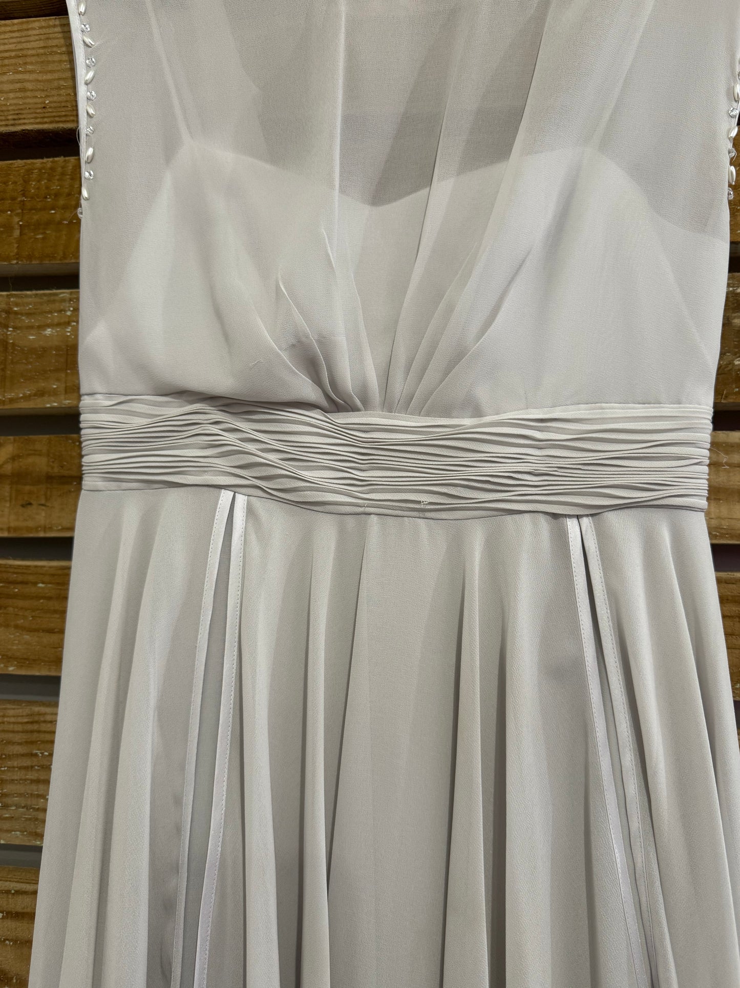 Monsoon chiffon 50s style swing evening dress. Grey. Prom/ summer. UK8