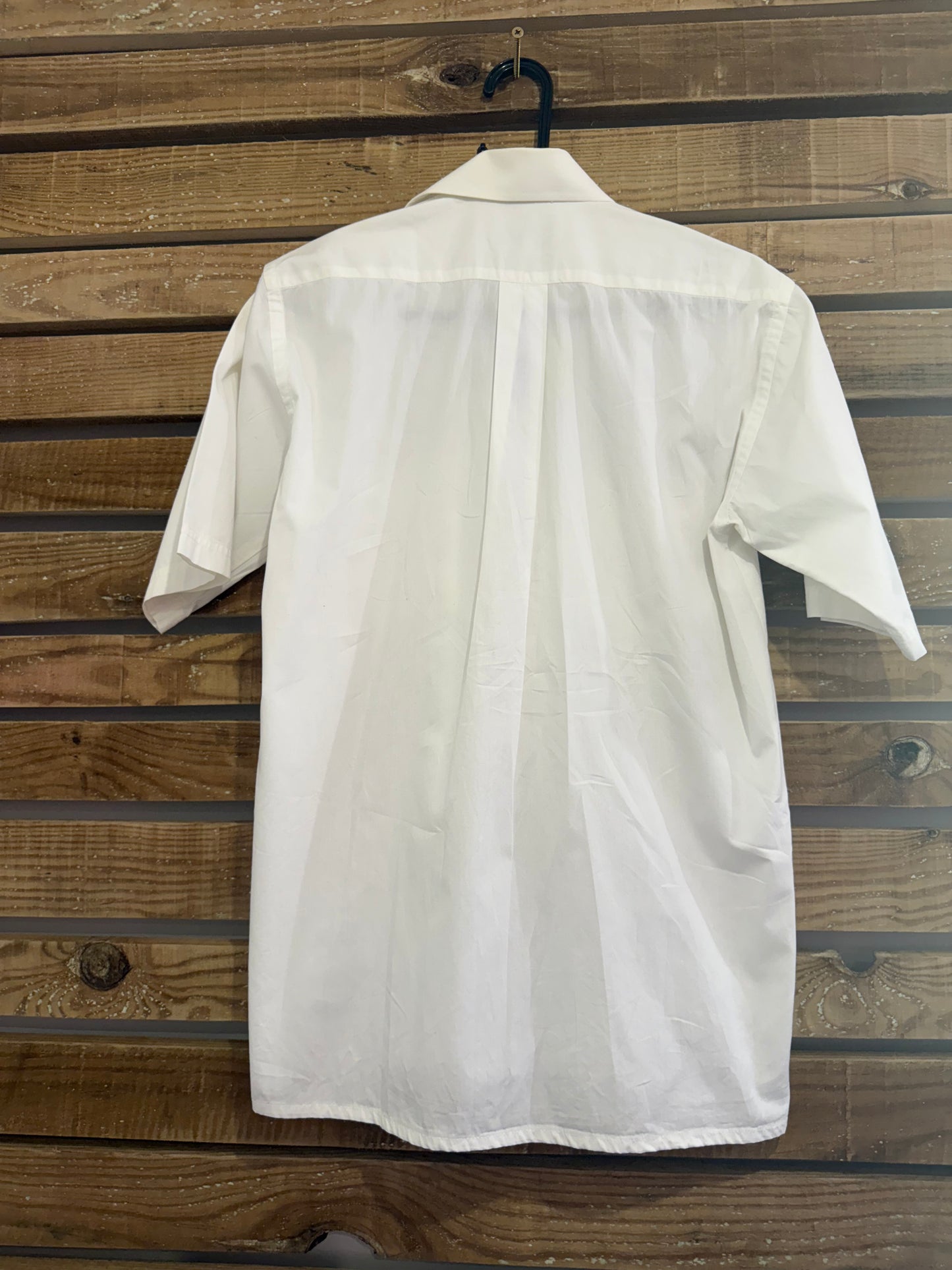 Vintage 80s Aquascutum white with nova check pattern button up shirt. Size Medium.