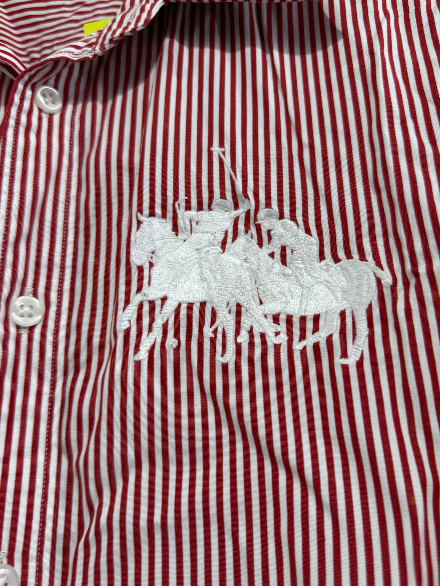 Vintage Y2K Ralph Lauren Pony stripe button up blouse/ shirt. Size UK12